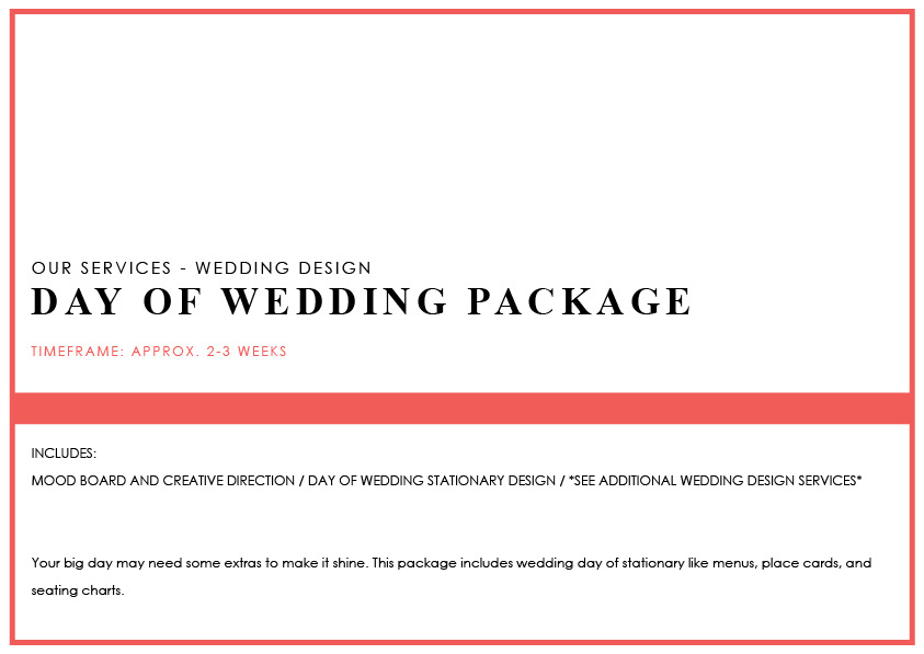DAY OF WEDDING PACKAGE