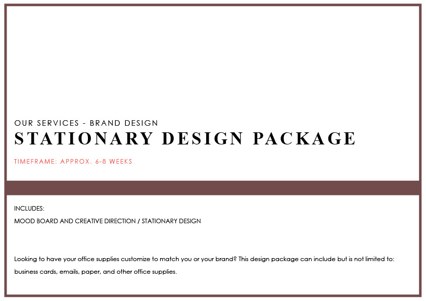 STATIONARY DESIGN PACKAGE