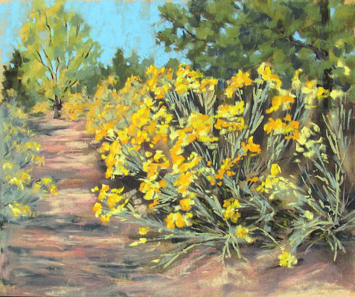 Chamisa Along the Trail  9 x 12