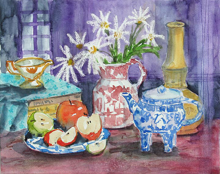 Cut Apples with Daisies  8 x 10