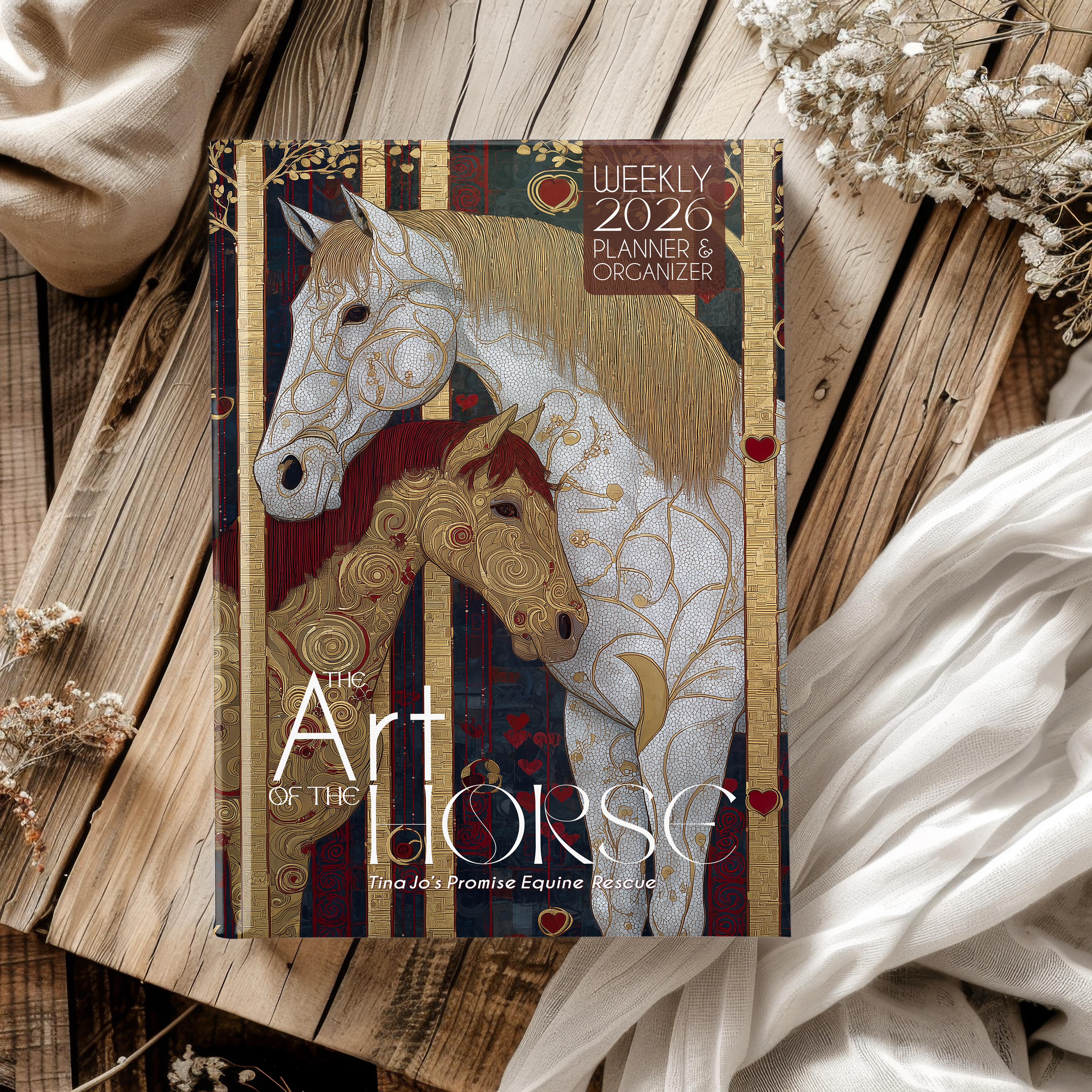 NEW for Charity: The Art of the House 2026 Weekly Planner & Organizer - available only on Amazon with all profits going to Tina Jo’s Promise Equine Rescue