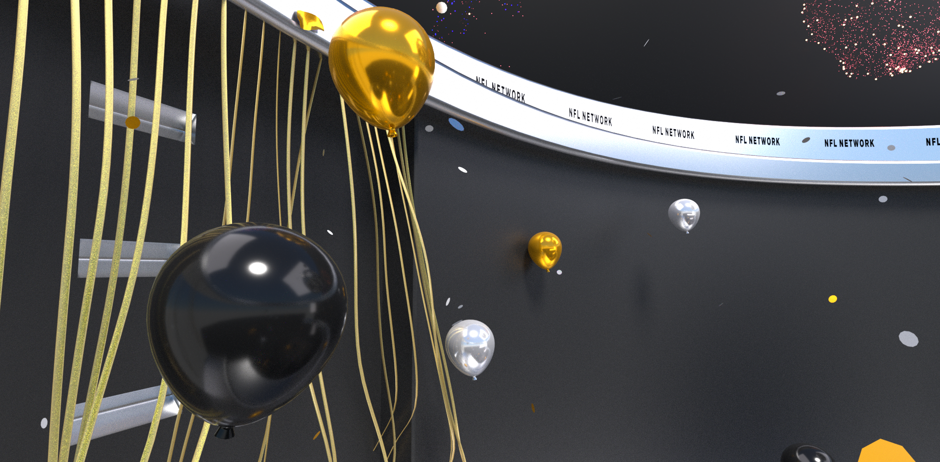 3D New Years Balloons Modeled by Myself