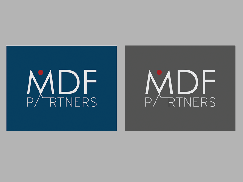 MDF logo on colored backgrounds