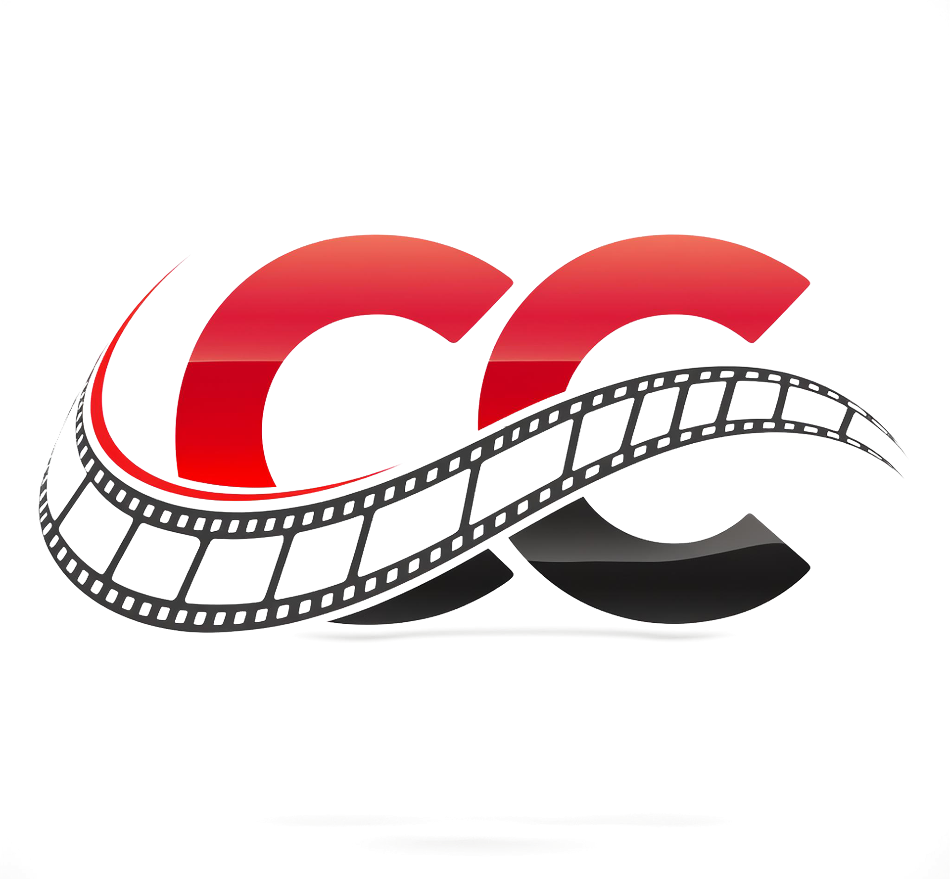 Two letter C with film strip going through. CalvinsCasting logo
