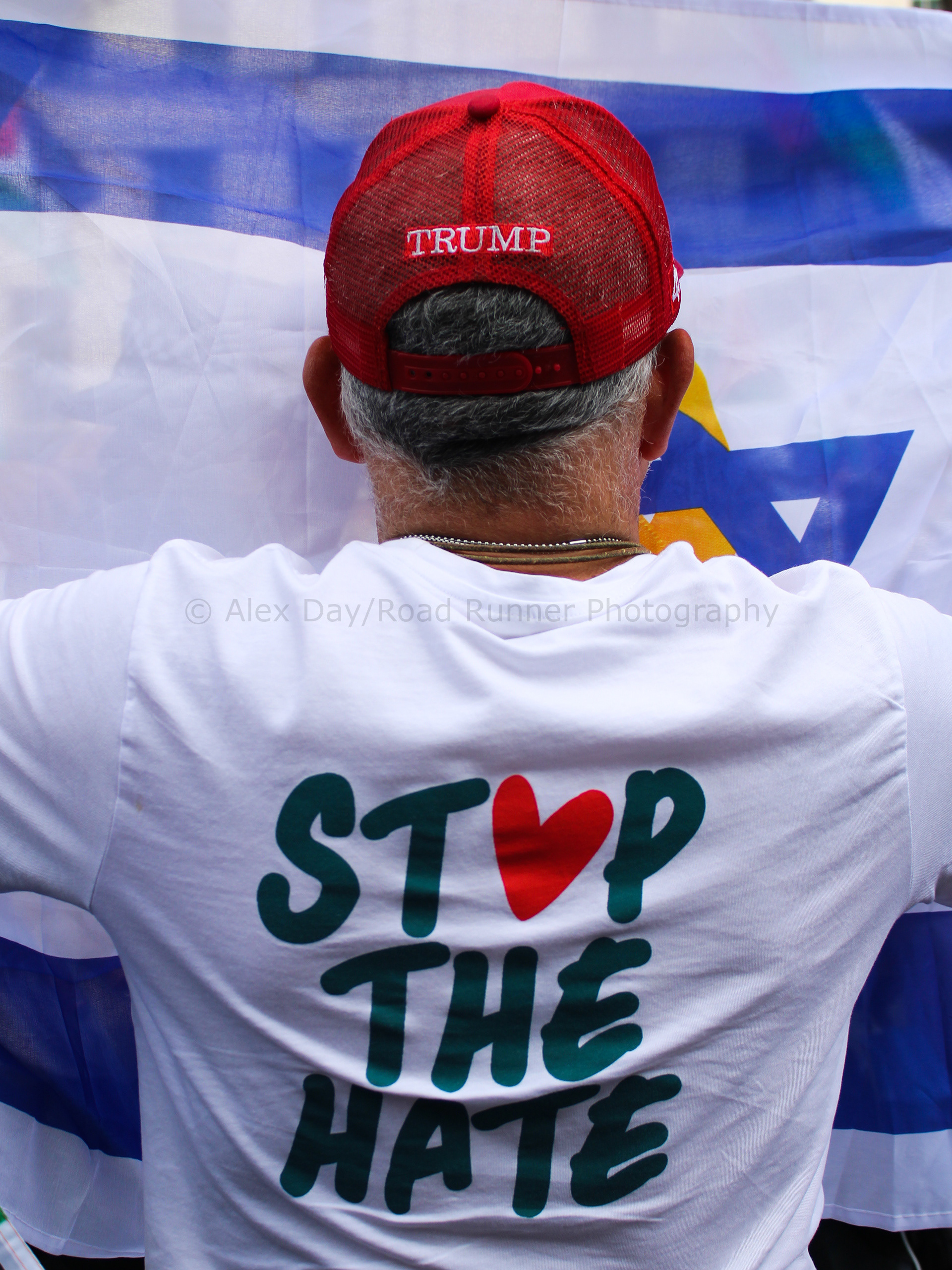 A Stop The Hate protester in London