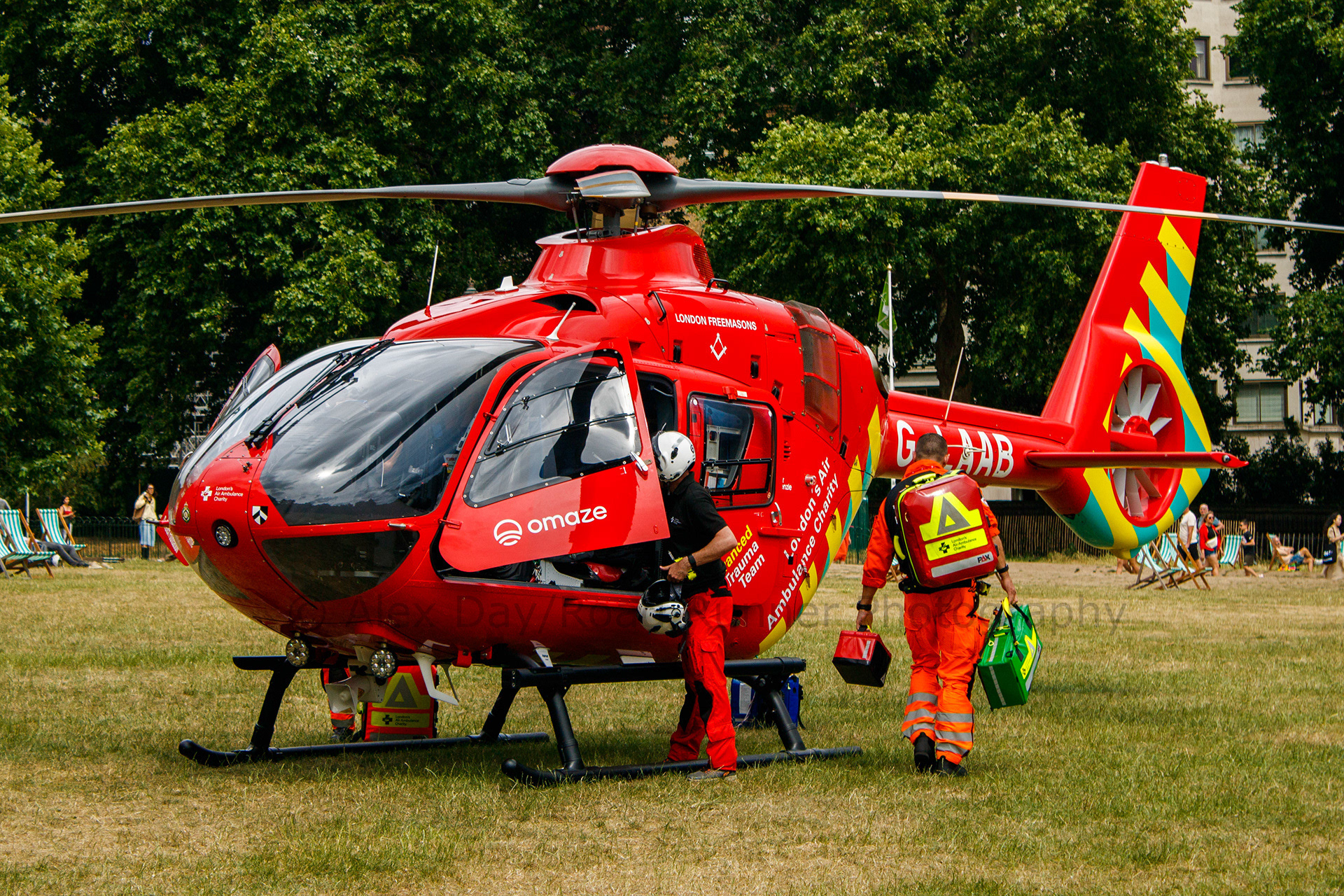 London Air Ambulance in Green Park