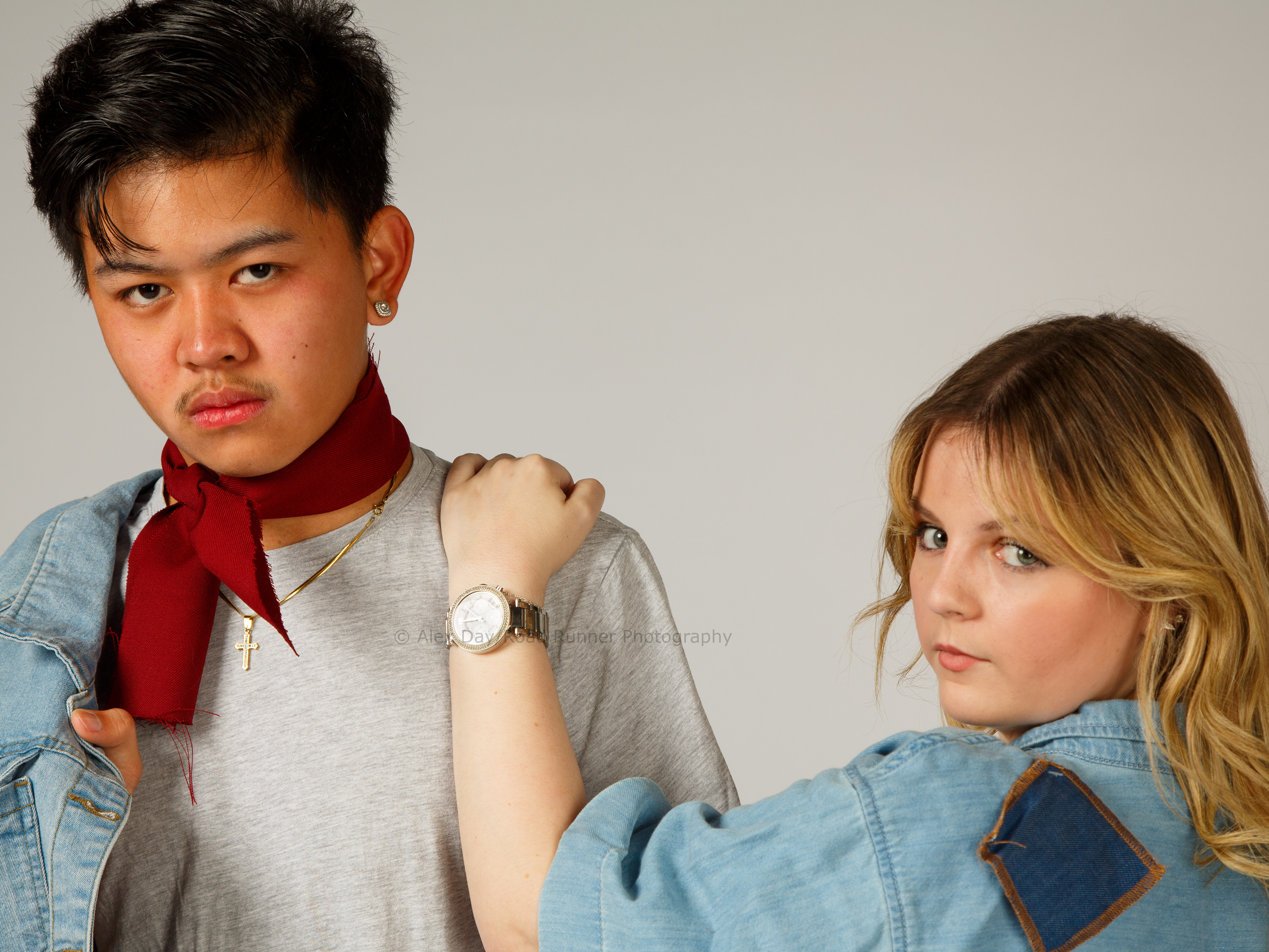 A mock fashion studio shoot