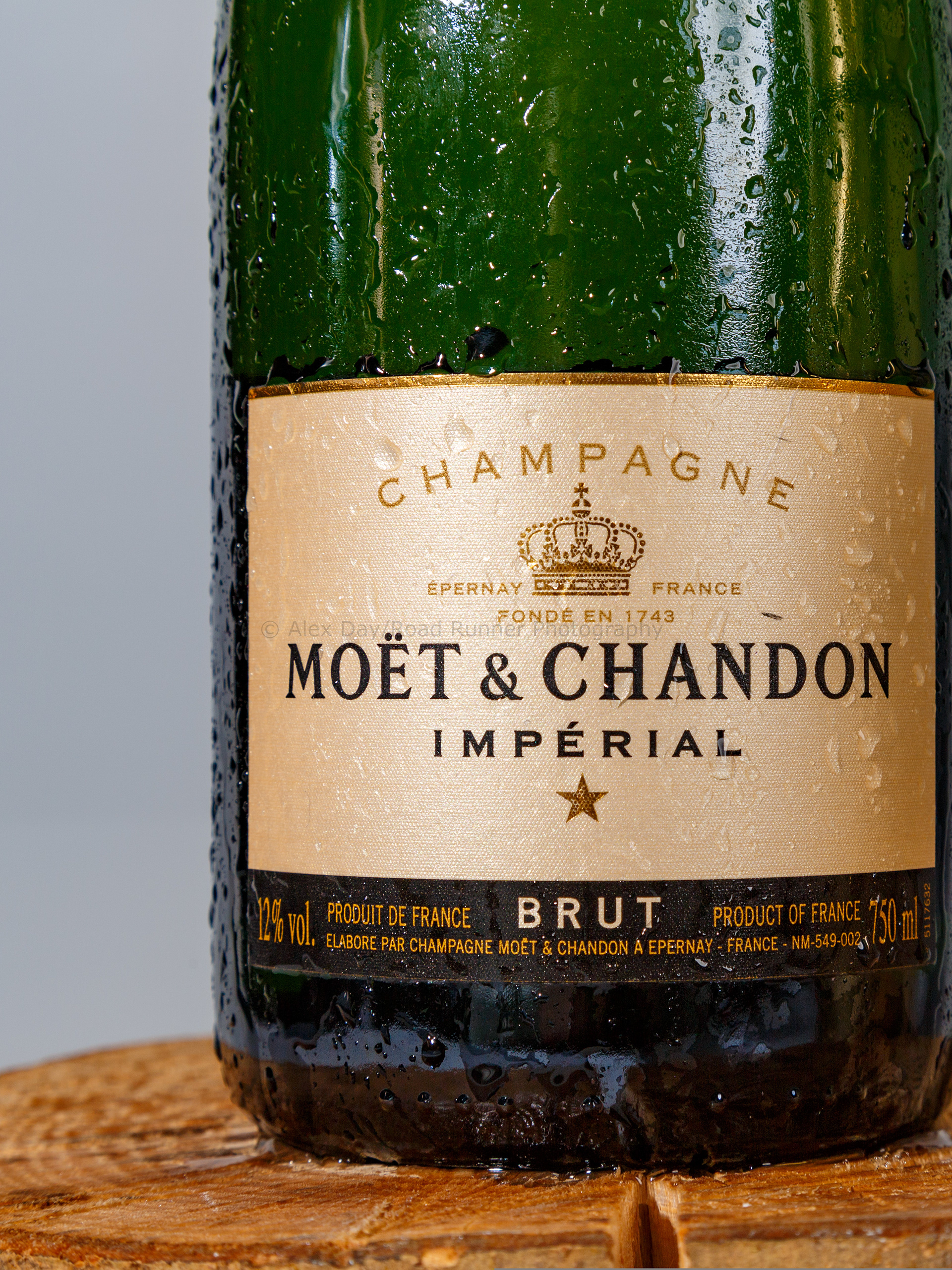 Practice product work featuring a bottle of champagne