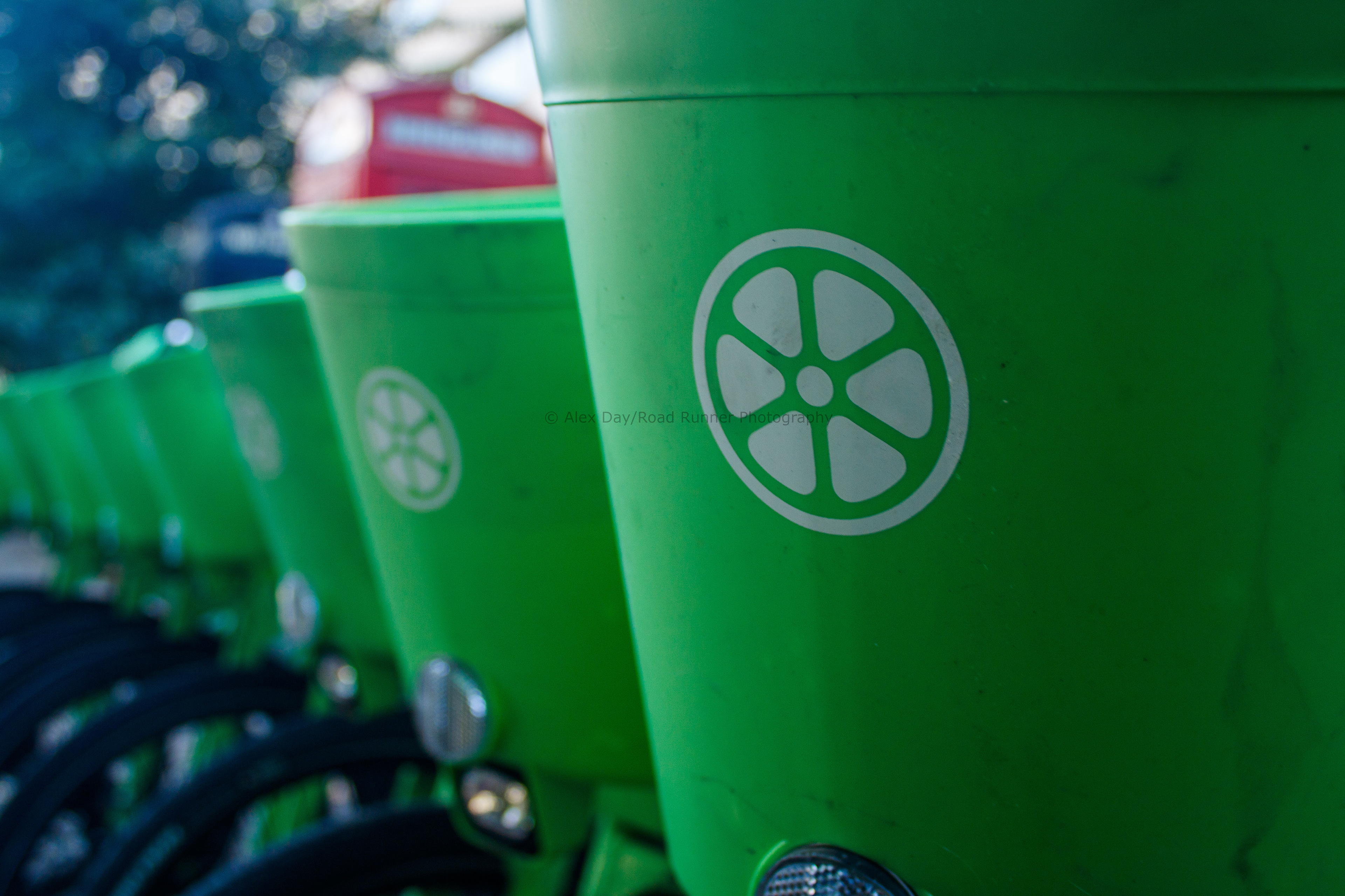 Lime Bikes lined up in London