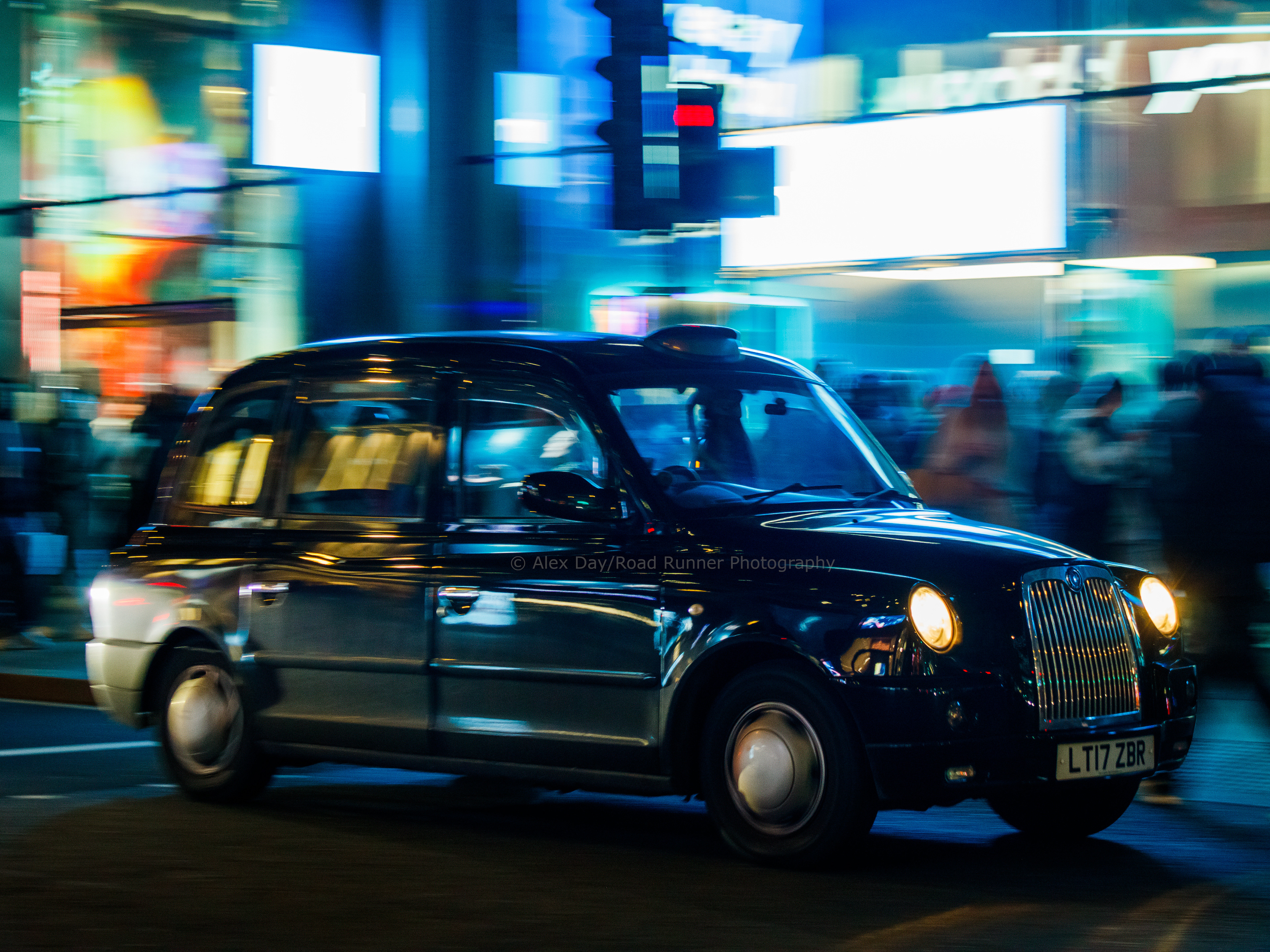 A London black cab on Oxford Street