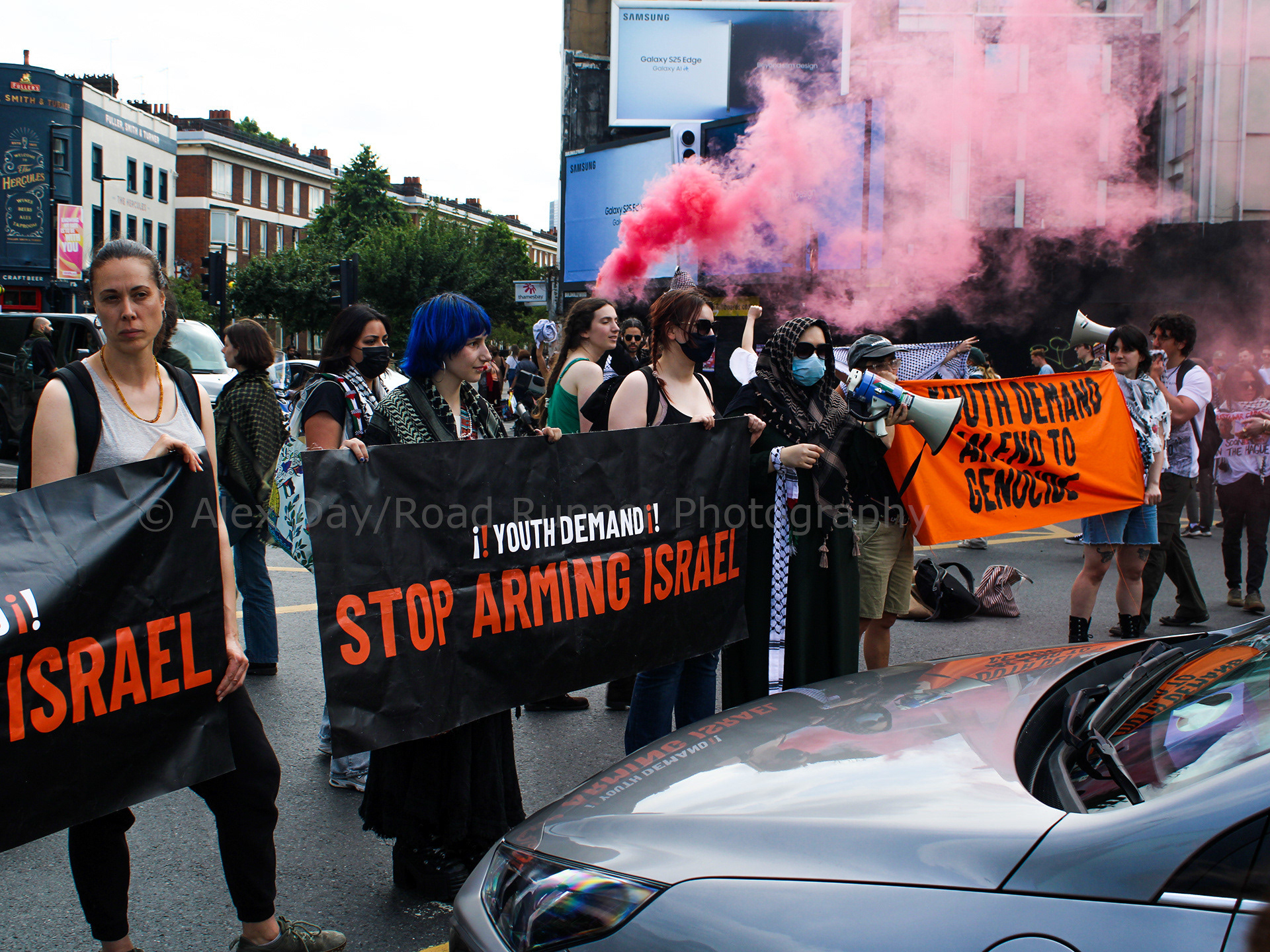 Youth Demand protesters block a junction for thirty minutes