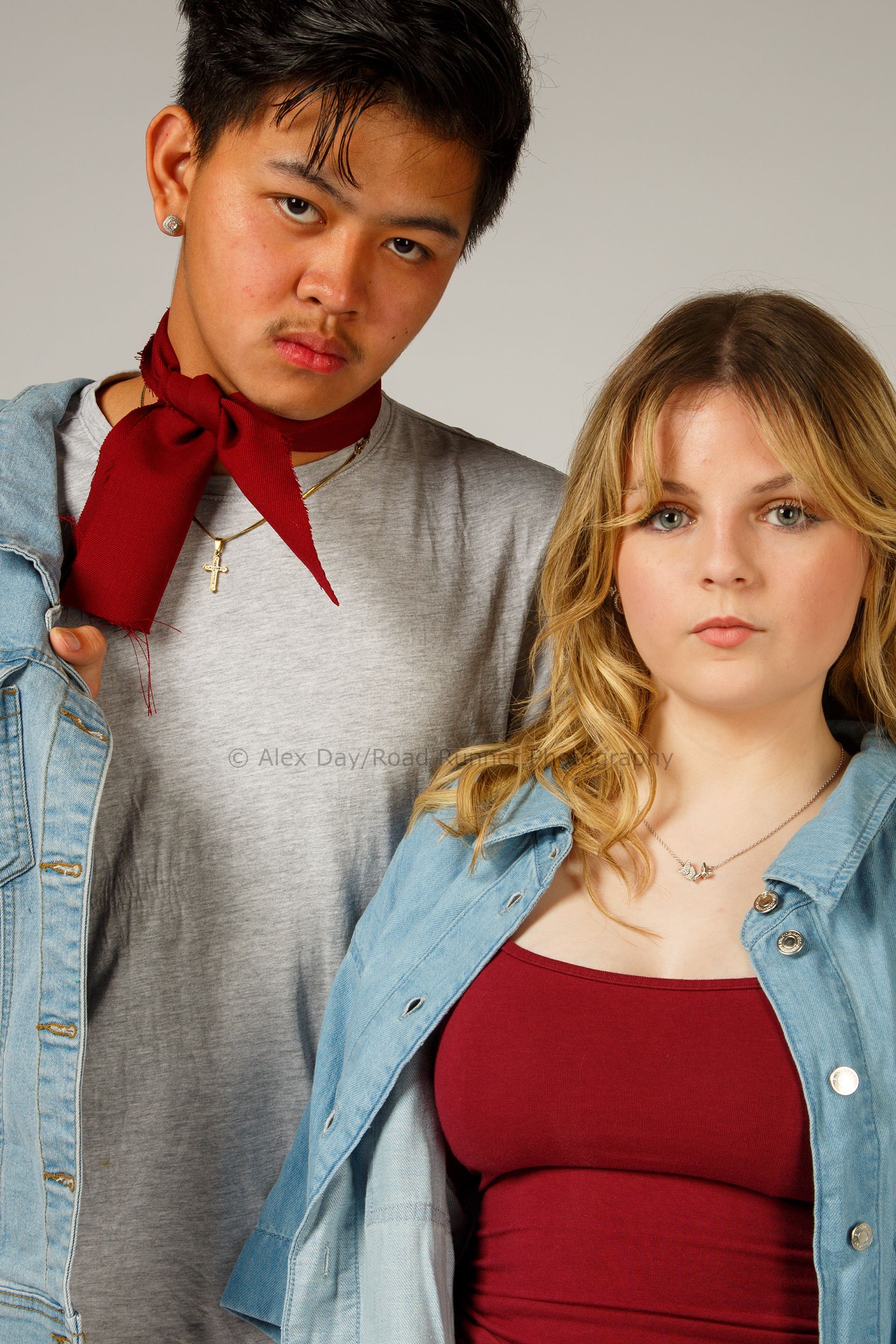 A mock fashion studio shoot