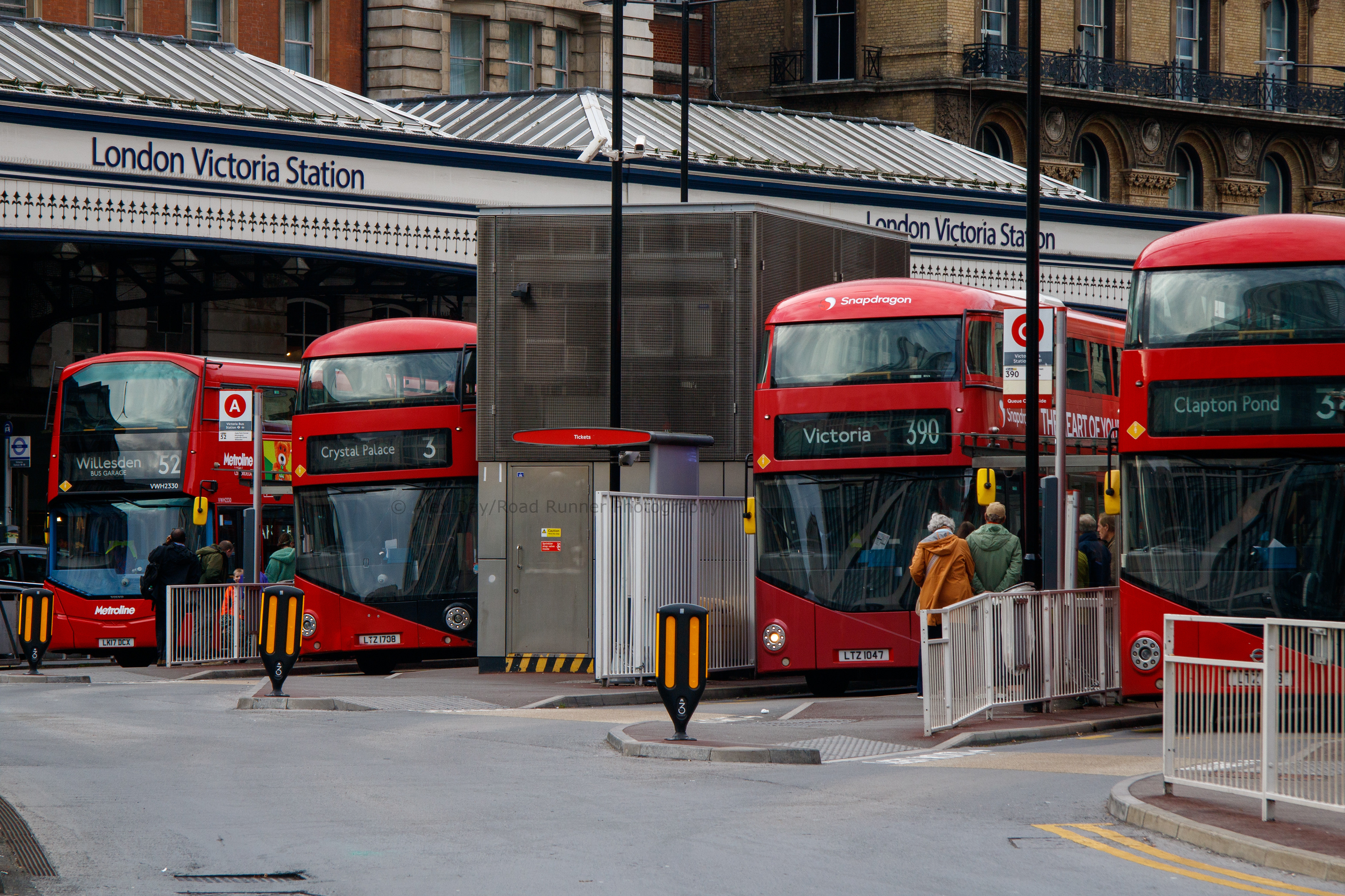 A busy London Victoria Bus Station