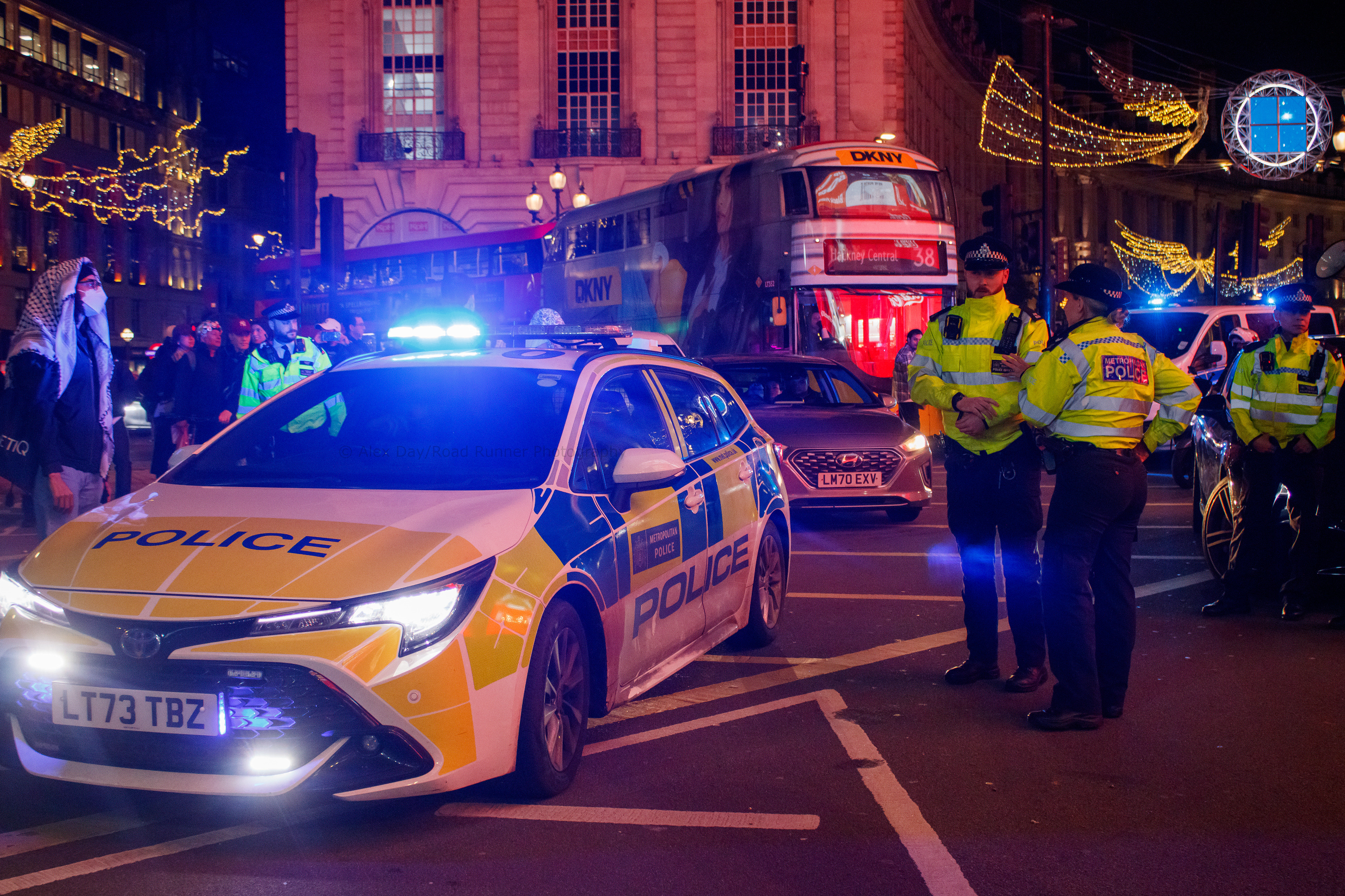 Palestine protesters block Piccadilly Circus on Black Friday
