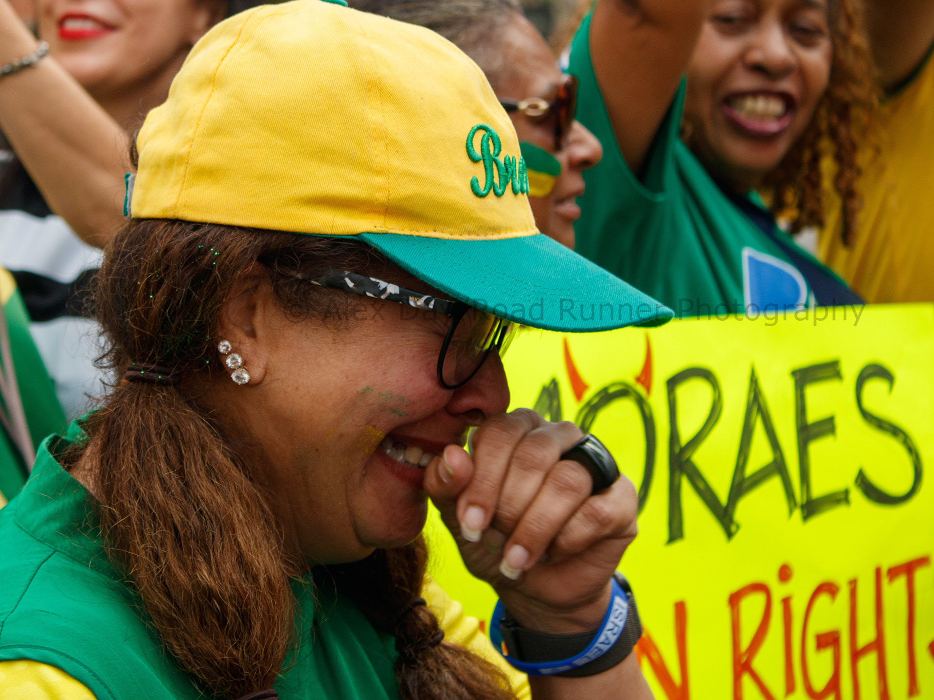 A protester cries at a Bolsonaro coup protest