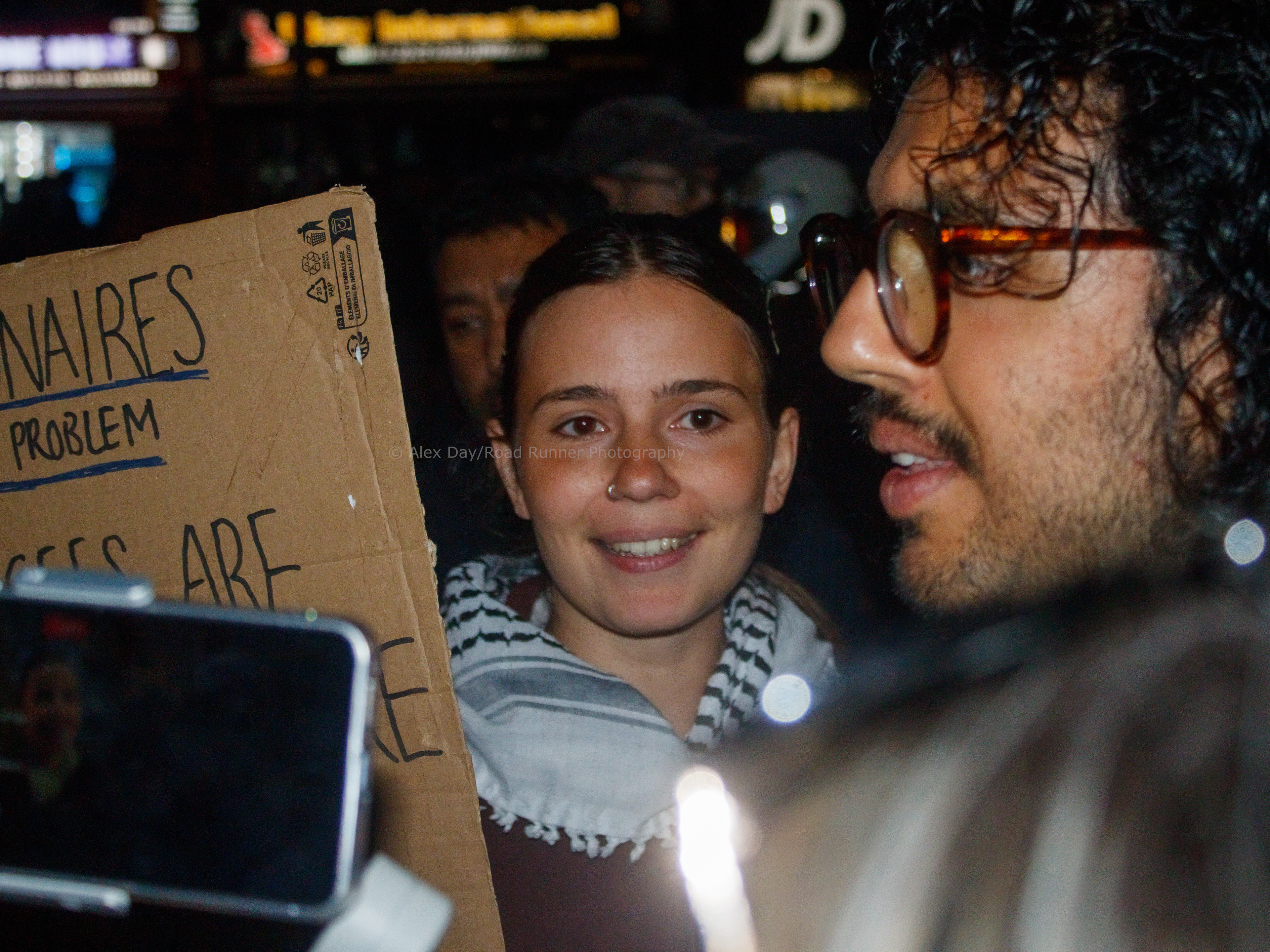 Stand Up To Racism counter protesters outside Tower Hamlets Town Hall