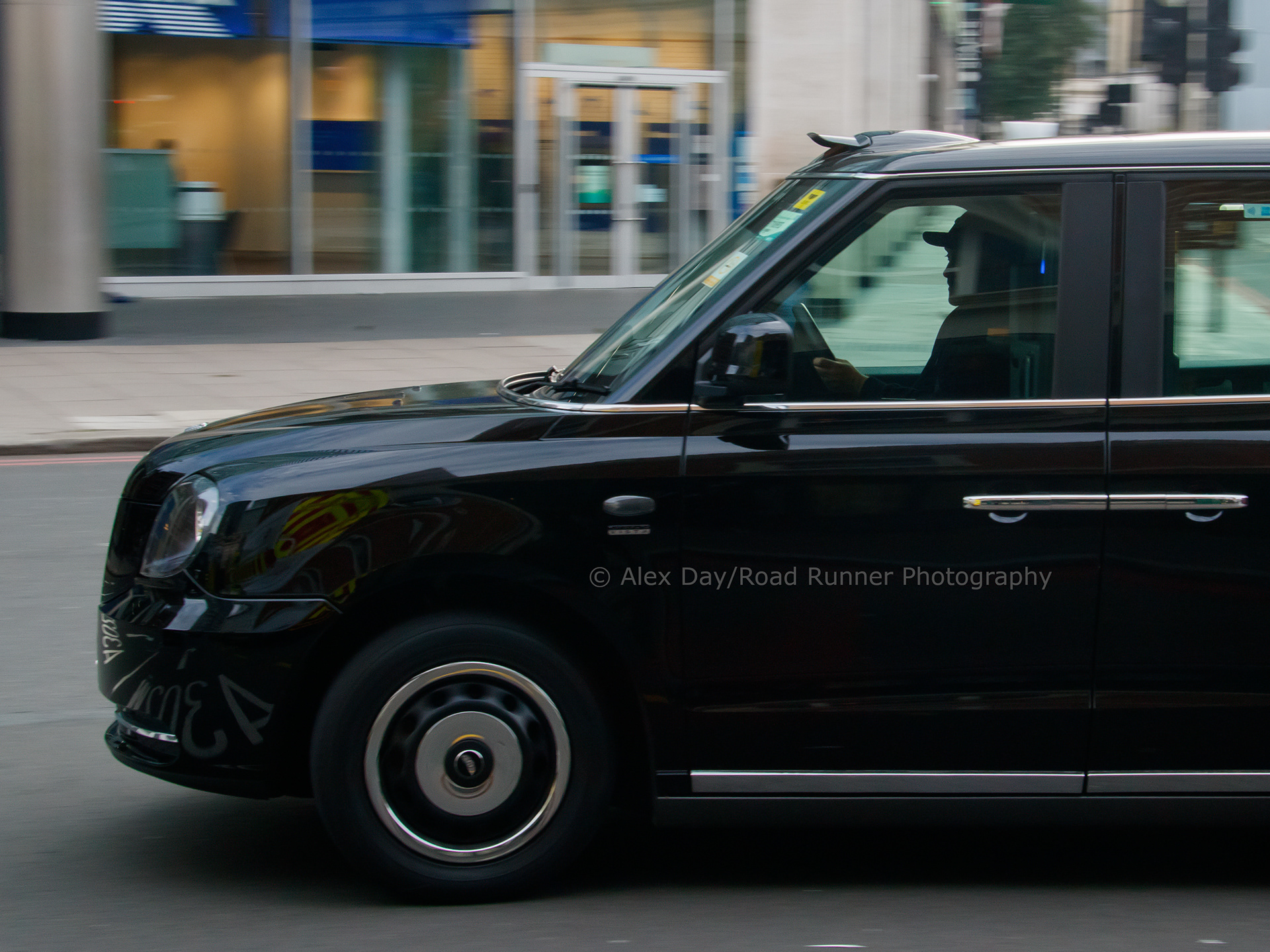 A London black cab on the streets of the capital