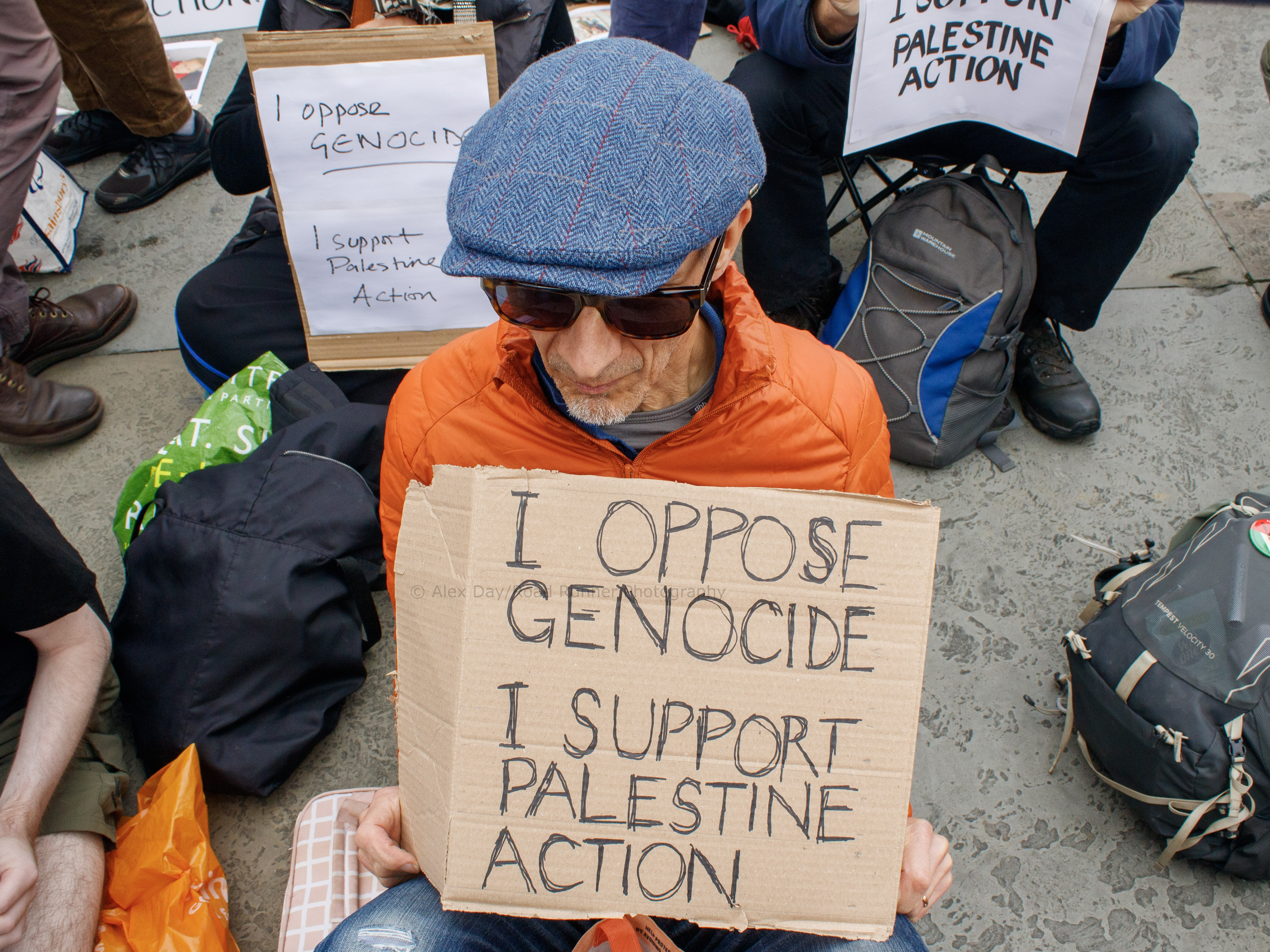 A protester defies the Palestine Action ban