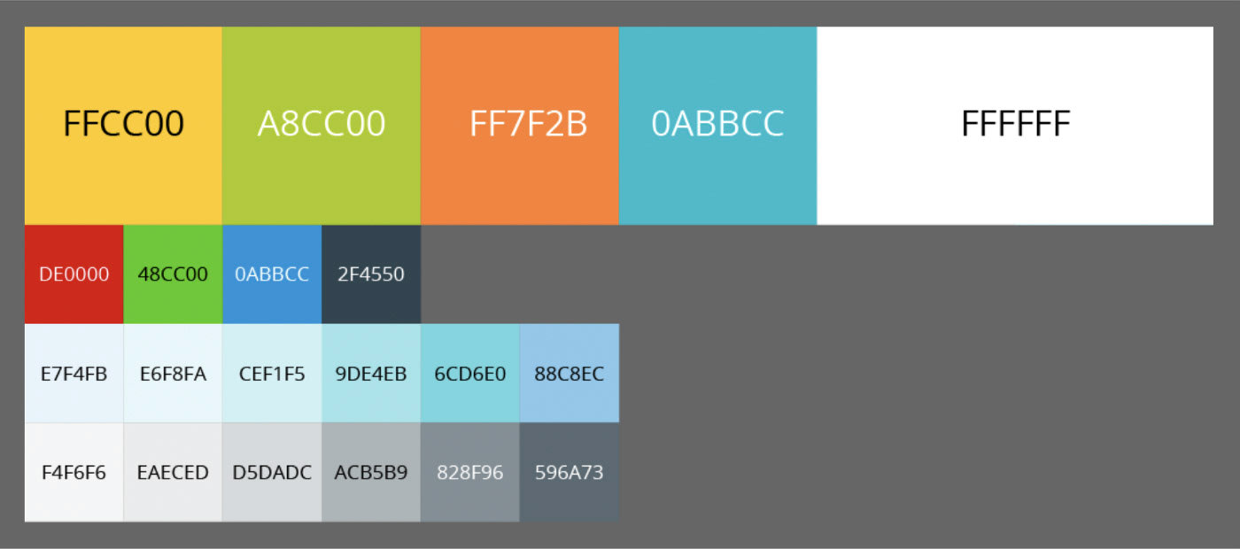 NEW palette arrangement (primary and secondary colors were switched)