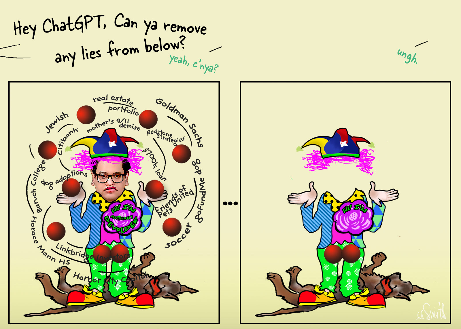 George Santos as clown