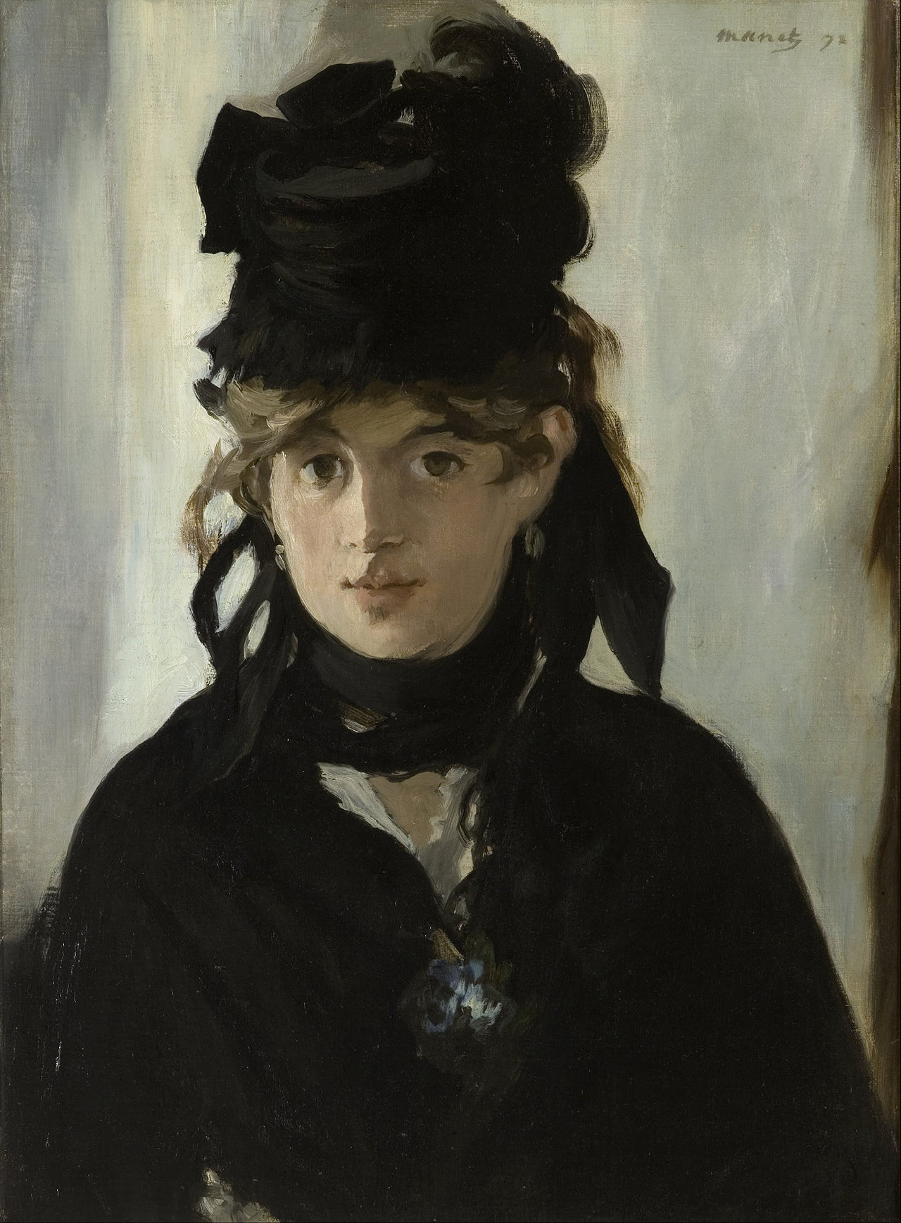 Édouard Manet: Berthe Morisot with bouquet of violets (1872)