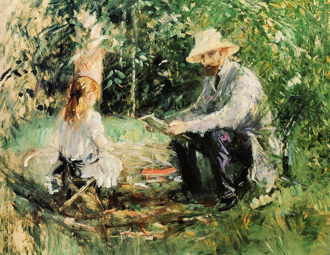 Eugène Manet and His Daughter in the Garden Of Bougival(1883)