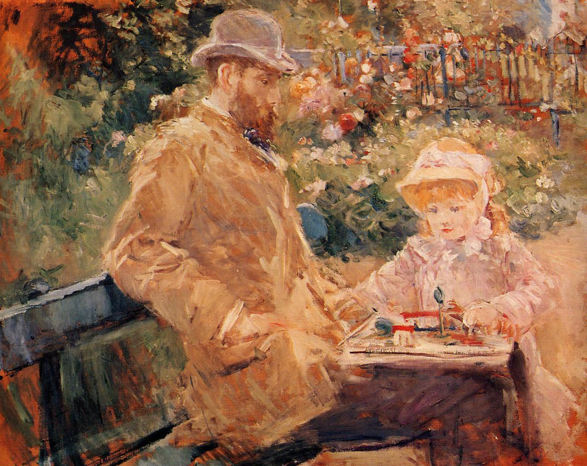Eugene Manet with his daughter at Bougival (1881)