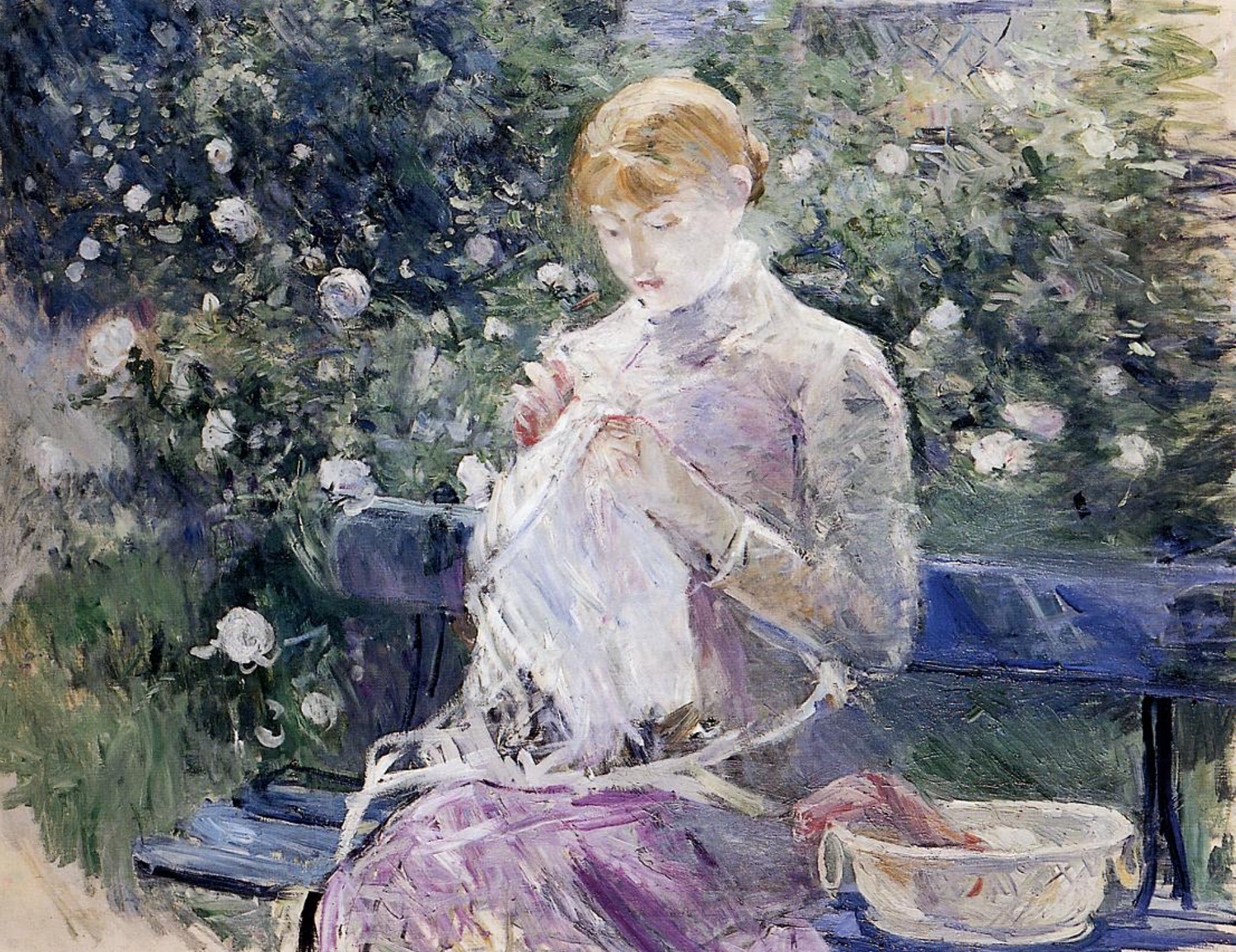 Pasie sewing in Bougival's Garden (1881)