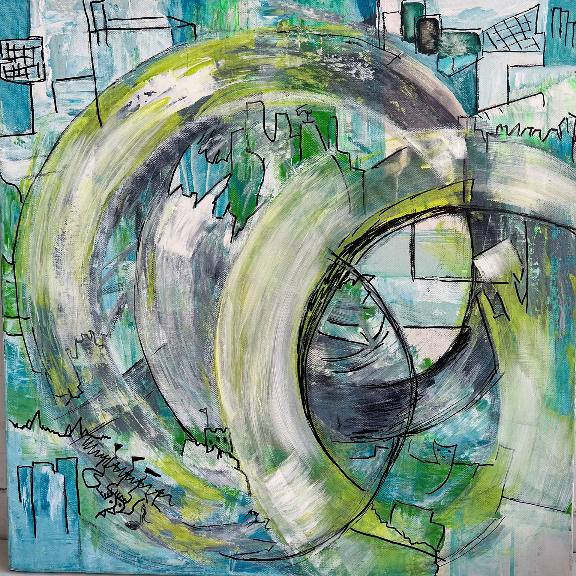 "Burgenland" | Mischtechnik auf Leinwand | 60x60 cm