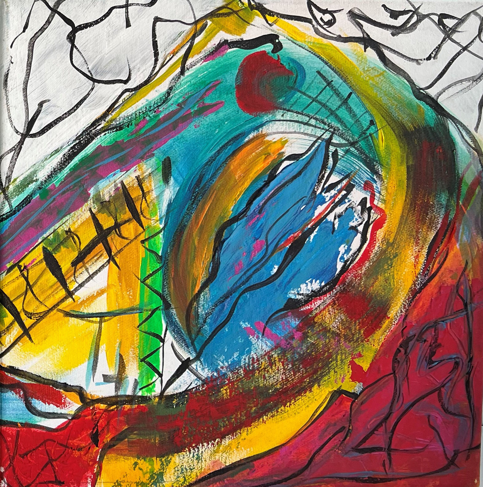 Ohne Titel | Mischtechnik auf Leinwand | 35x35 cm