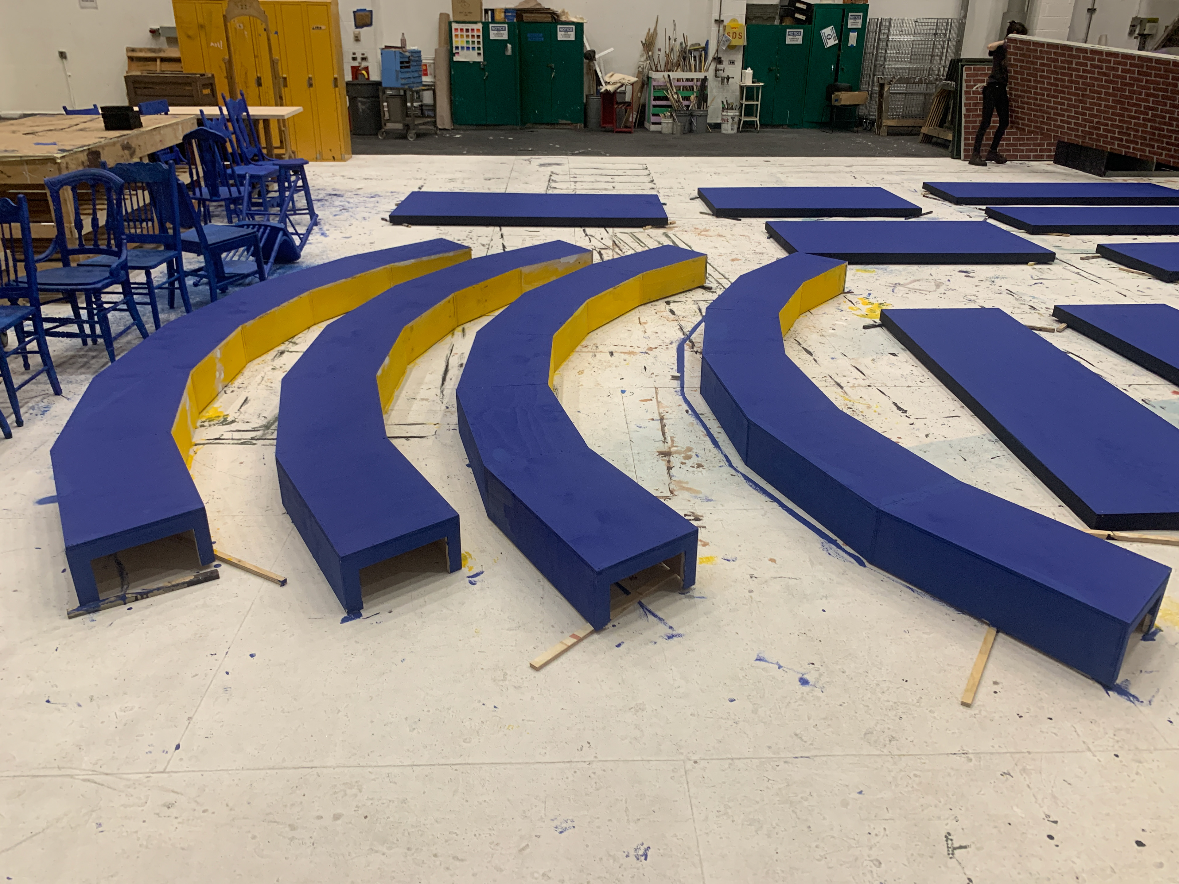 The completed outer ring in segments after paint.