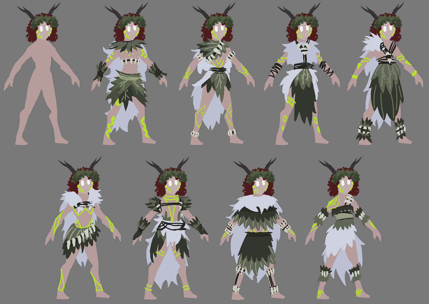 Game-demo, Child of the Forest: Outfit Concepts