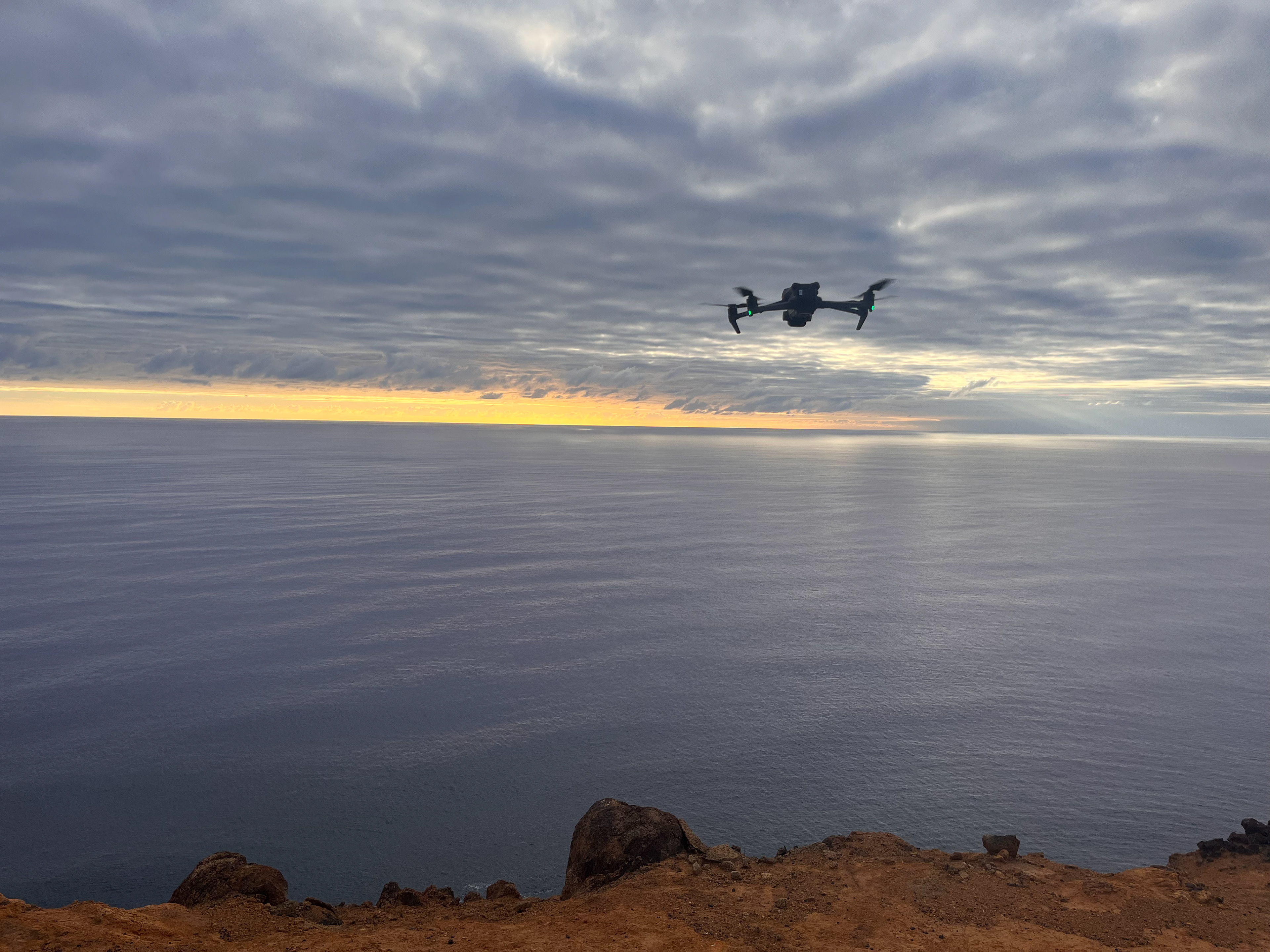 Beautiful evening light across the vast Pacific Ocean