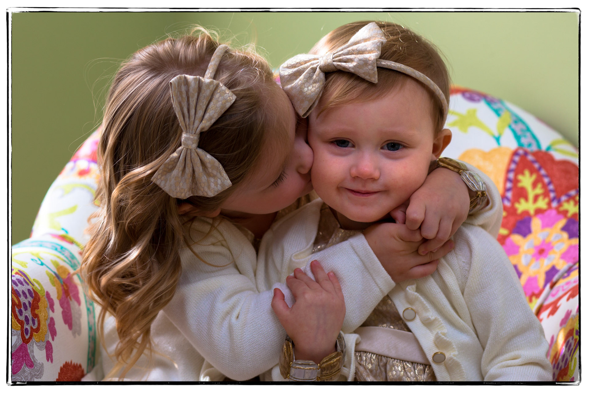 Young sisters hugging