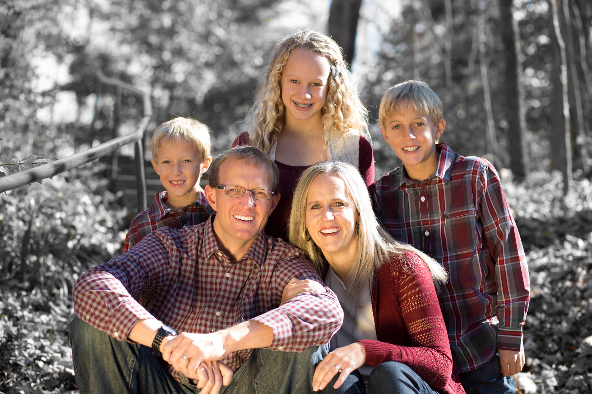 Family of five portrait