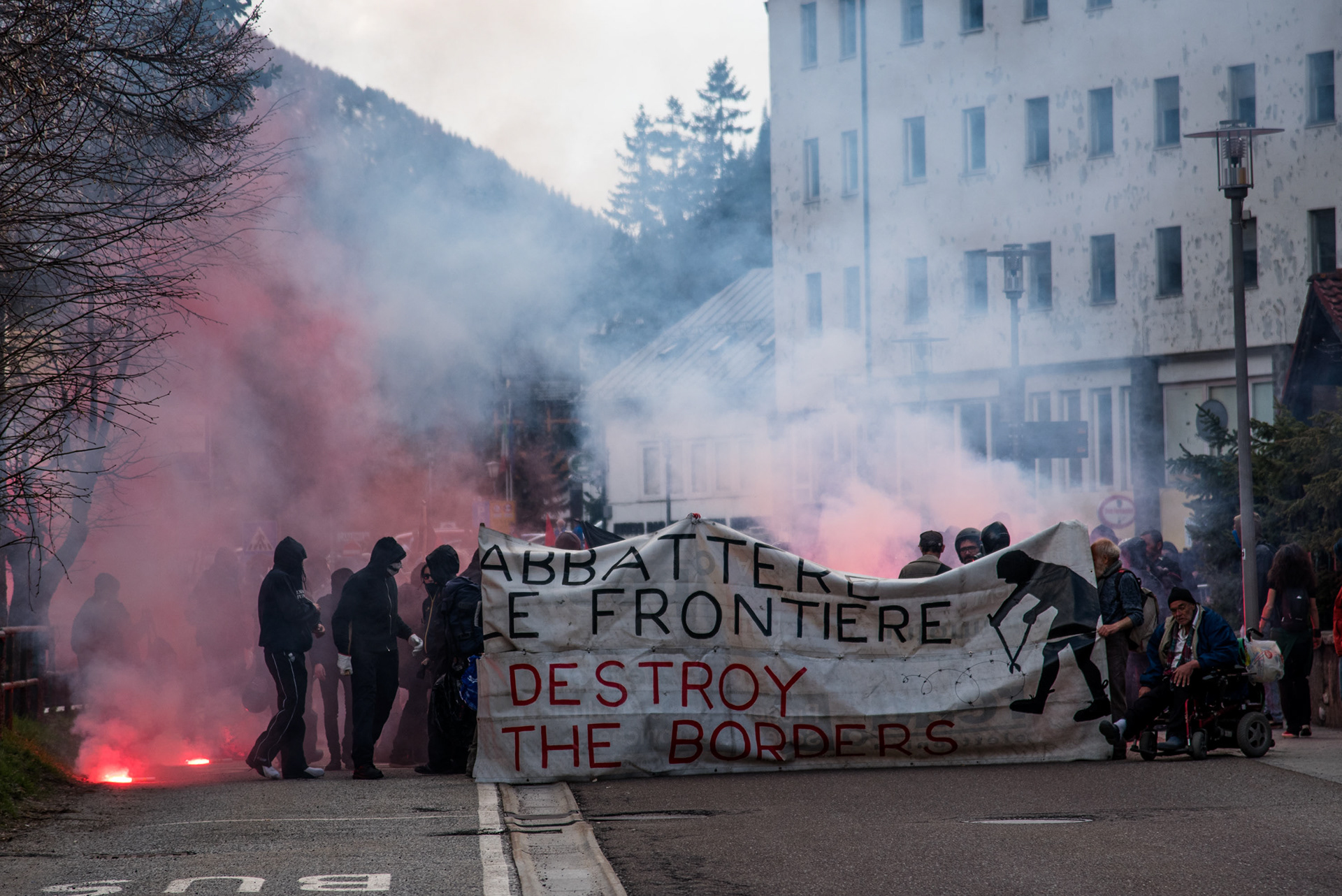Demo gegen Grenzschließungen, Brenner 2016