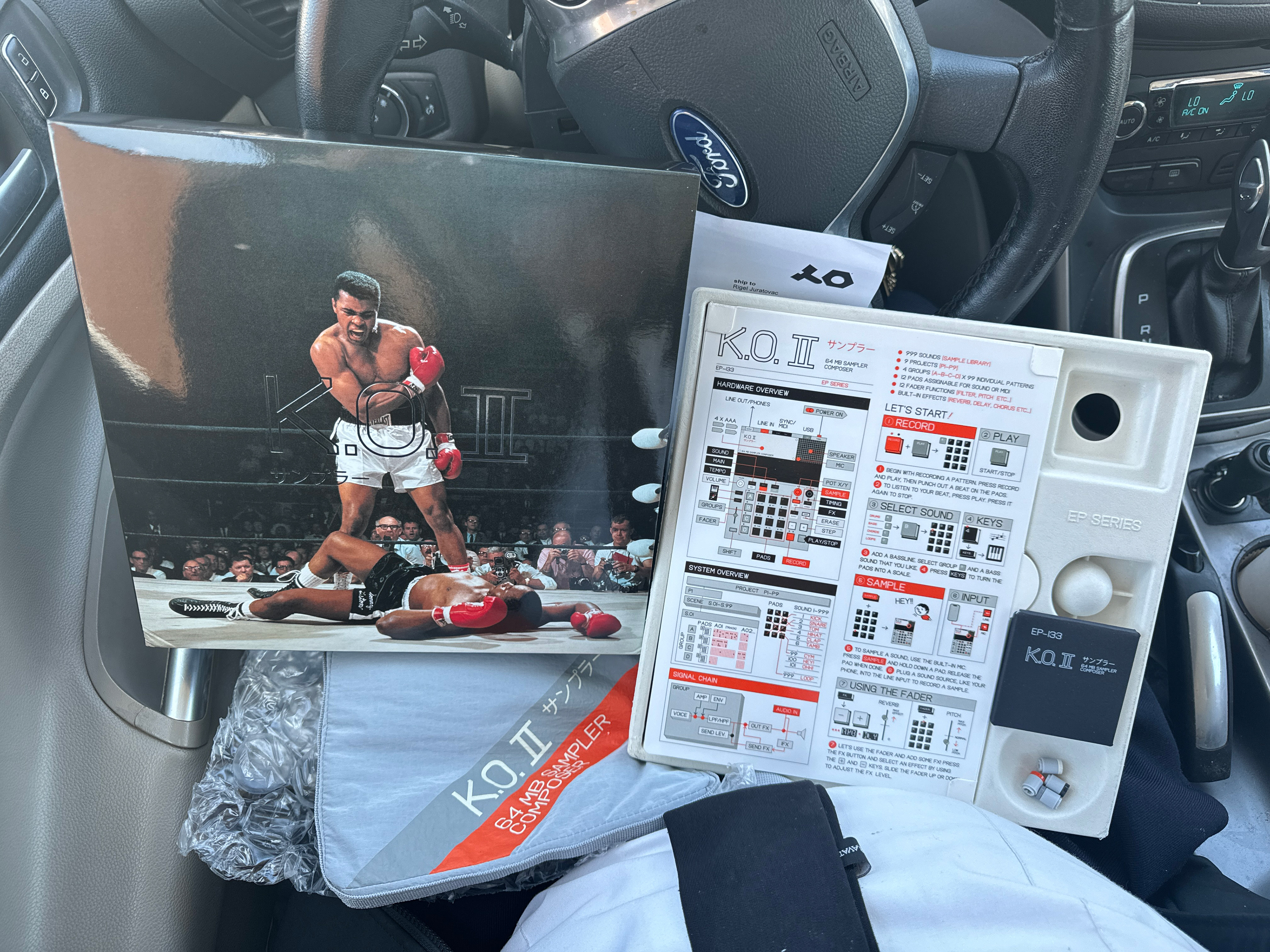 Crayone opening up his KO2 package.