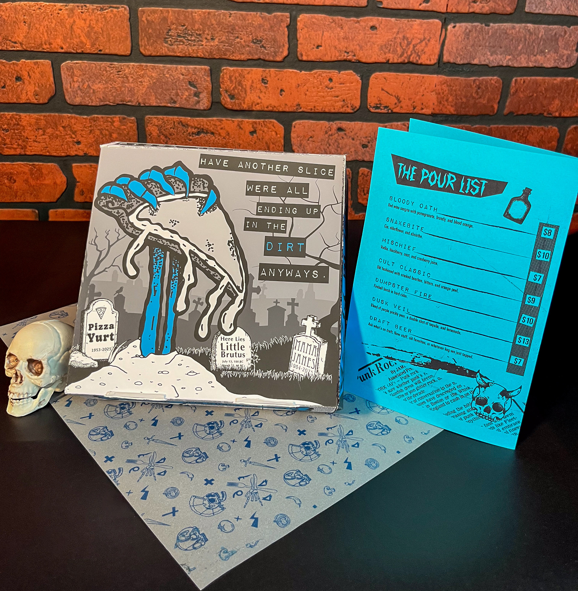 Back of full box and menu.