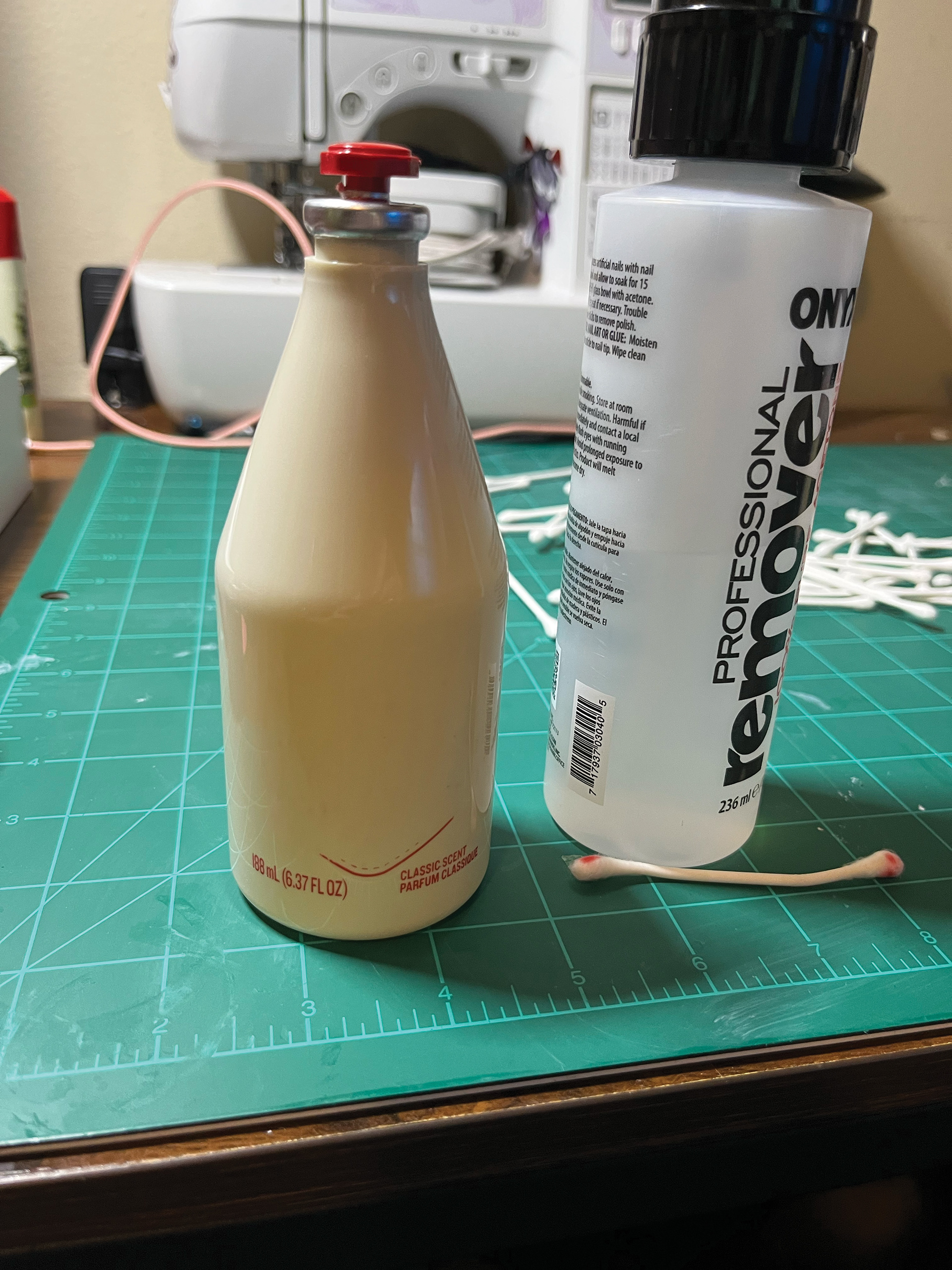 Acetone to remove the printed on lables