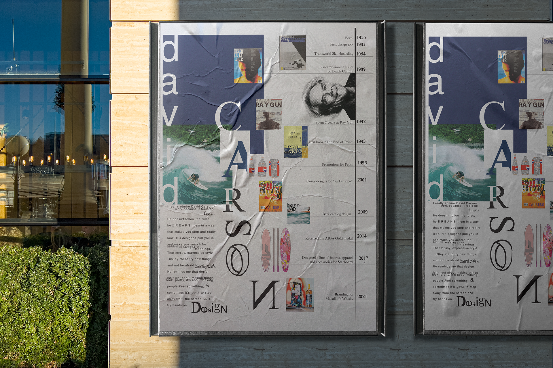 David Carson Poster and Timeline of his Achievements 