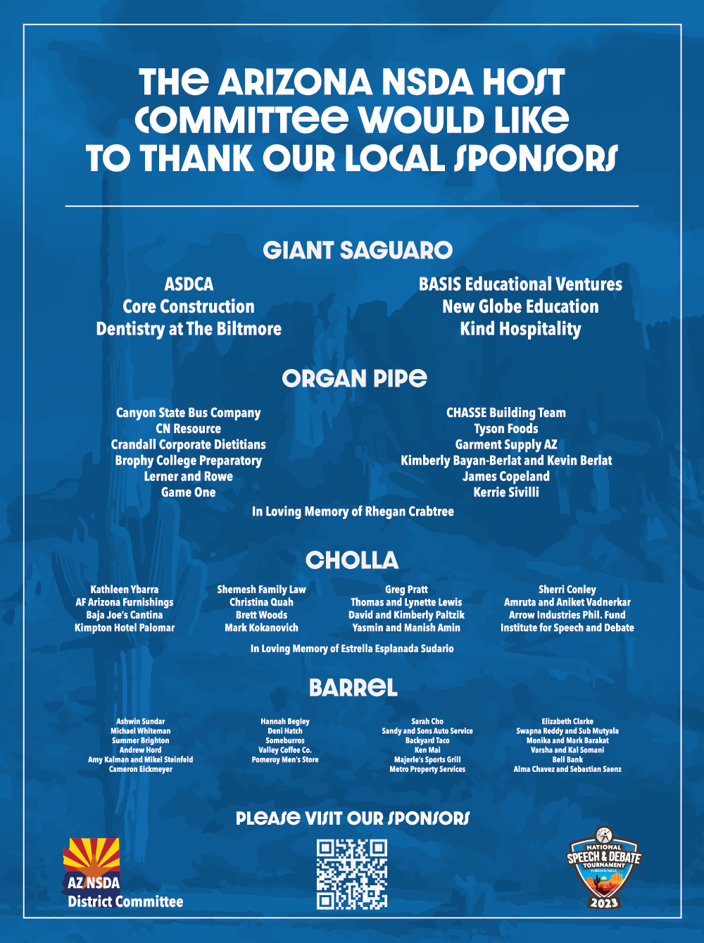 Sponsor gratitude