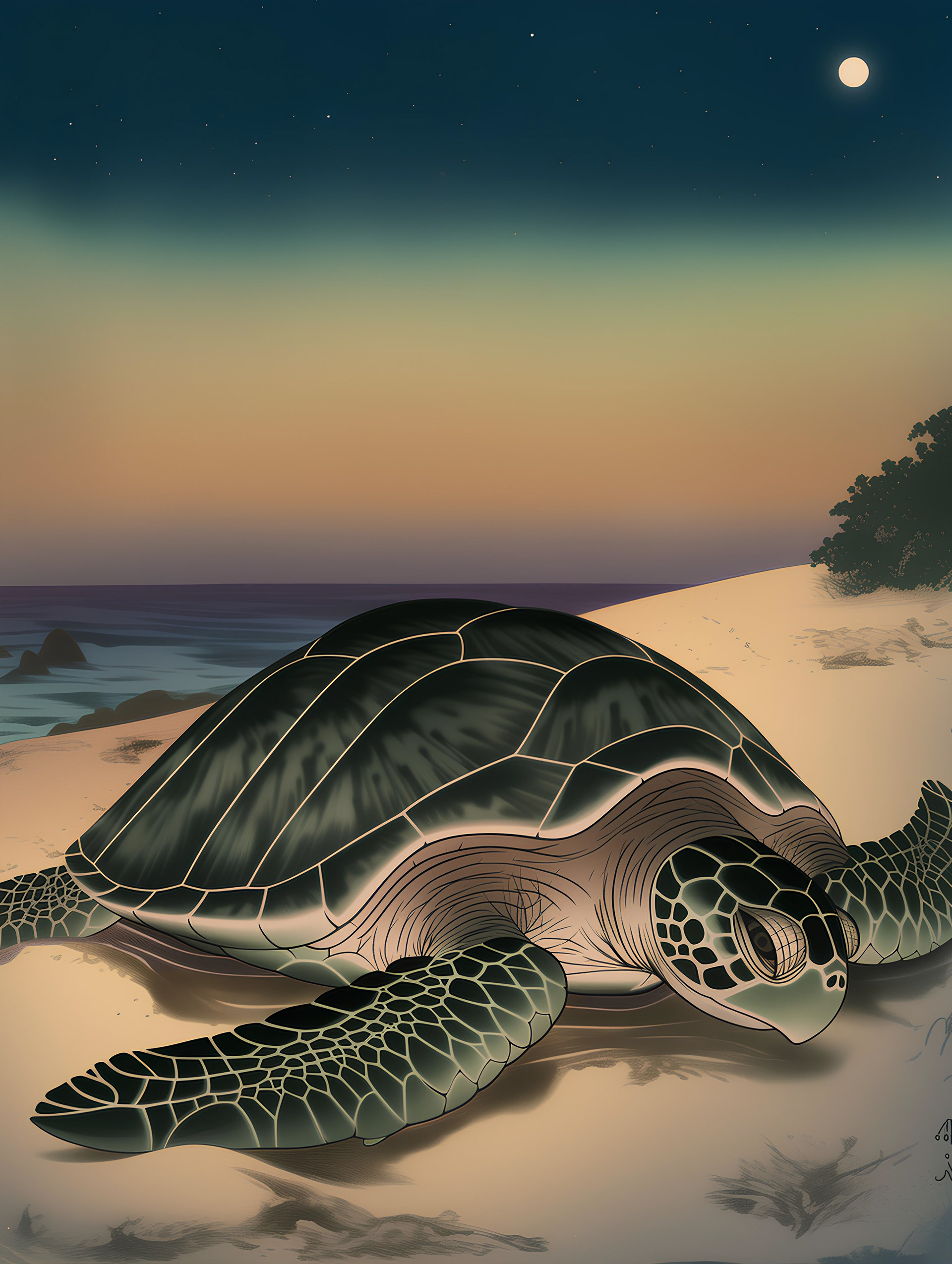 Green Sea Turtle Nesting