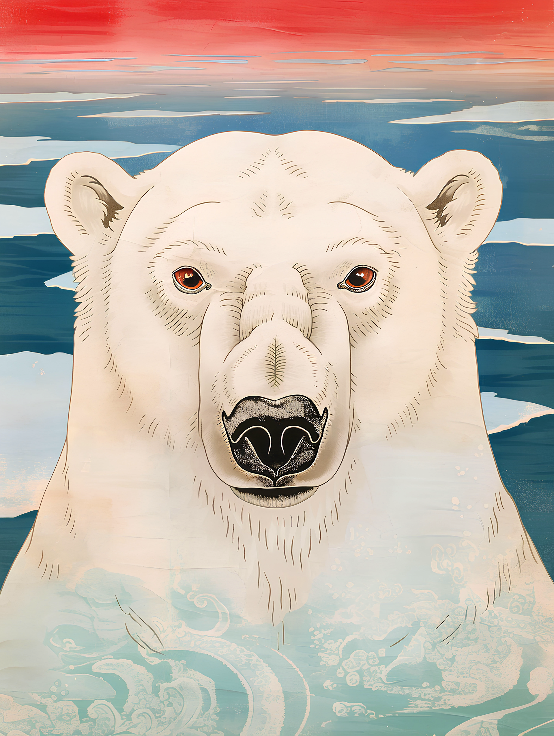 Polar Bear in Sea Ice