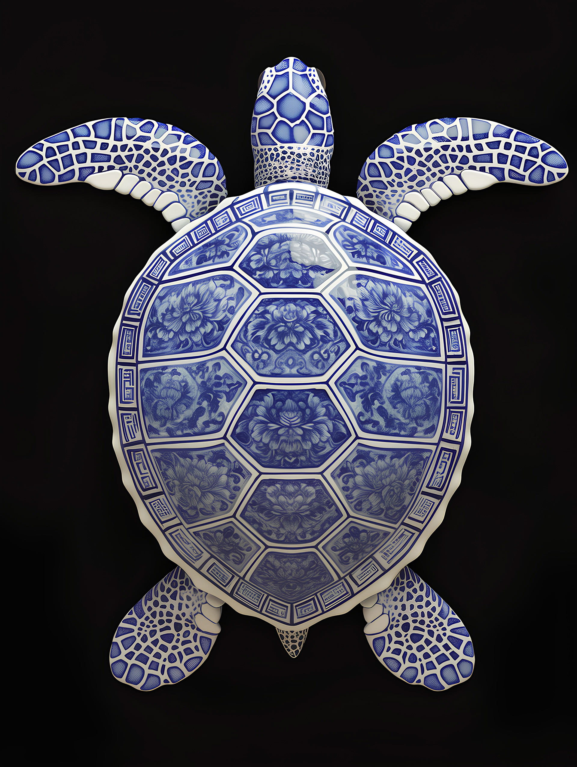 Azure Bloom Sea Turtle (Digital)