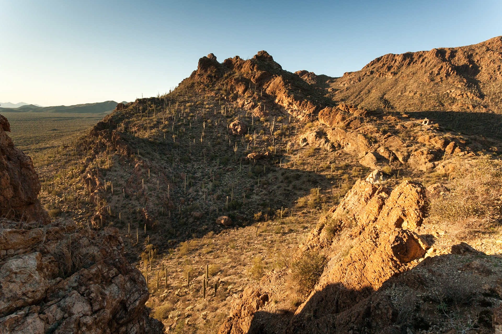 Tucson Mountain Park at the Gate Pass at sunset, Arizona, USA