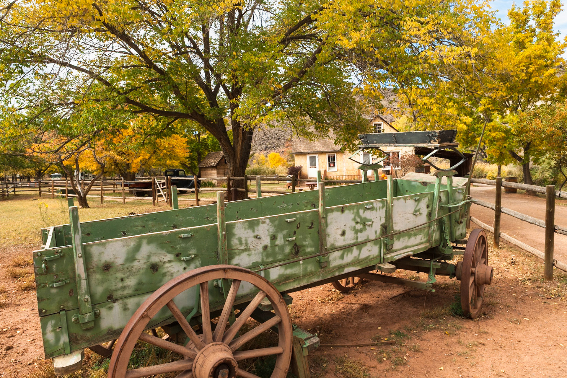 Wagon at Gifford House in Capitol Reef Nat'l Park, Utah, USA