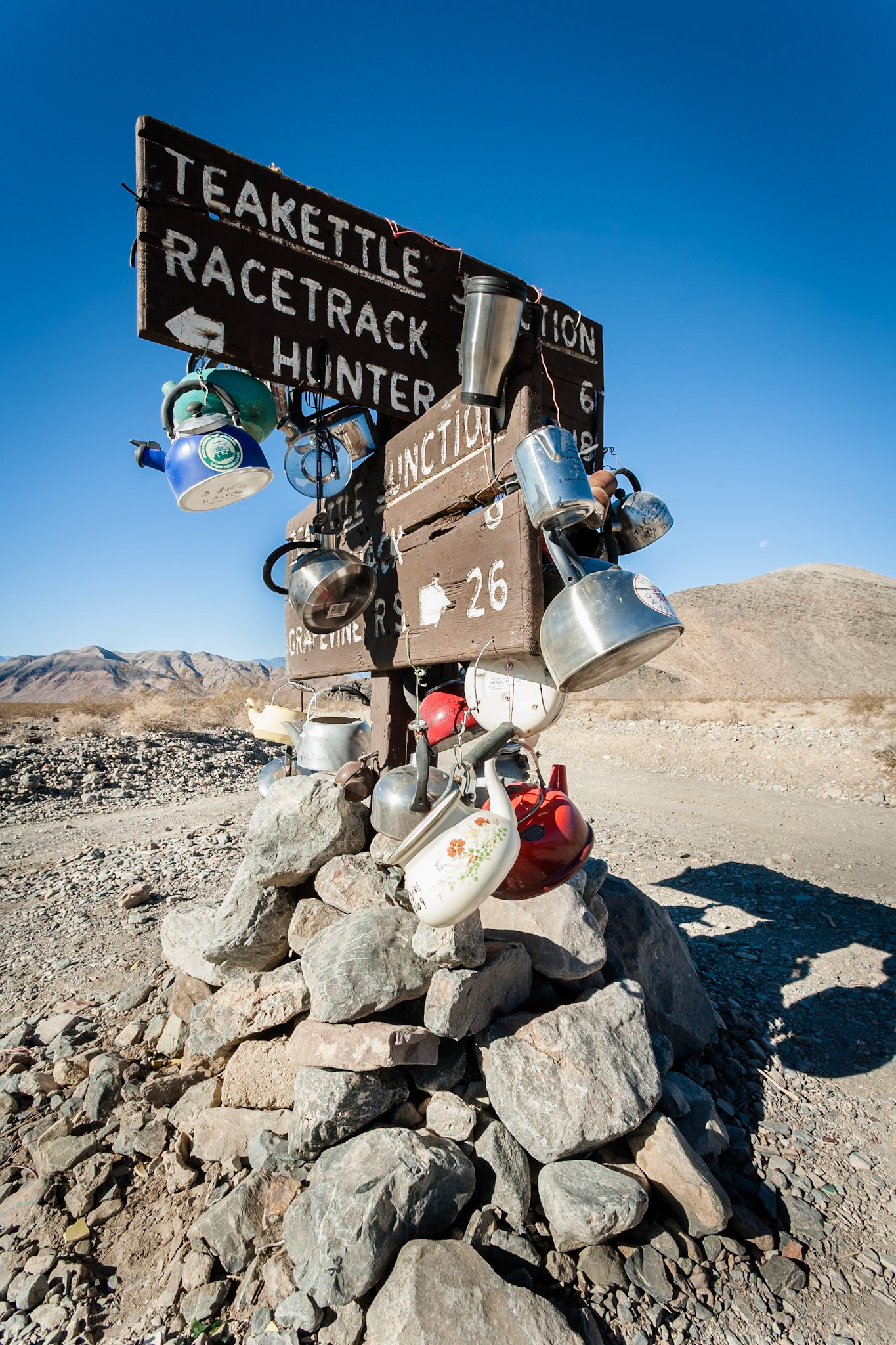 Tea Kettle Junction near the Racetrack in Death Valley, California, USA