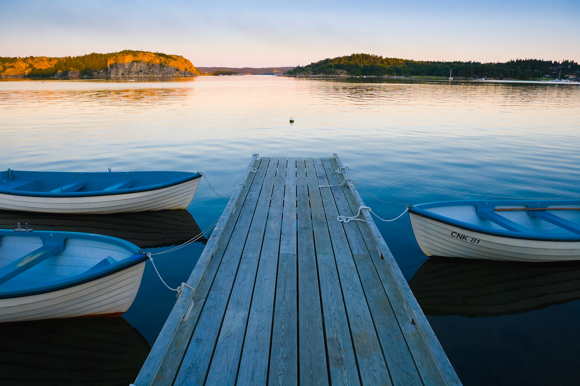 Landing-stage at Sunset at Rörbäck, Munkeby near Uddevalla