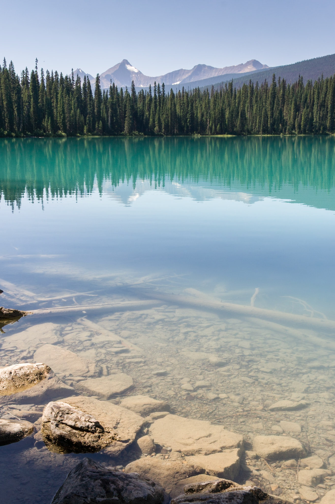 Rocks in the clear water of Emerald Lake, Yoho National Park, BC, CA