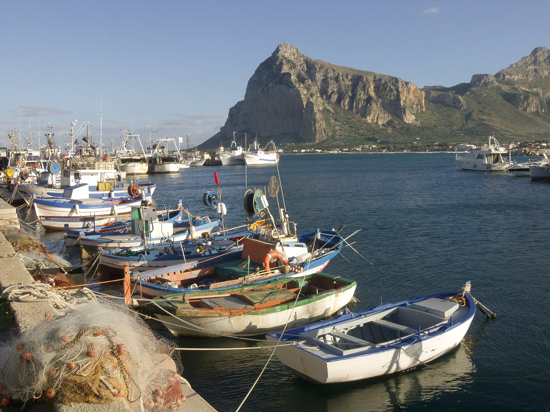 Fisher boats at the Harbor of San Vito Lo Capo, Sicily, Italy